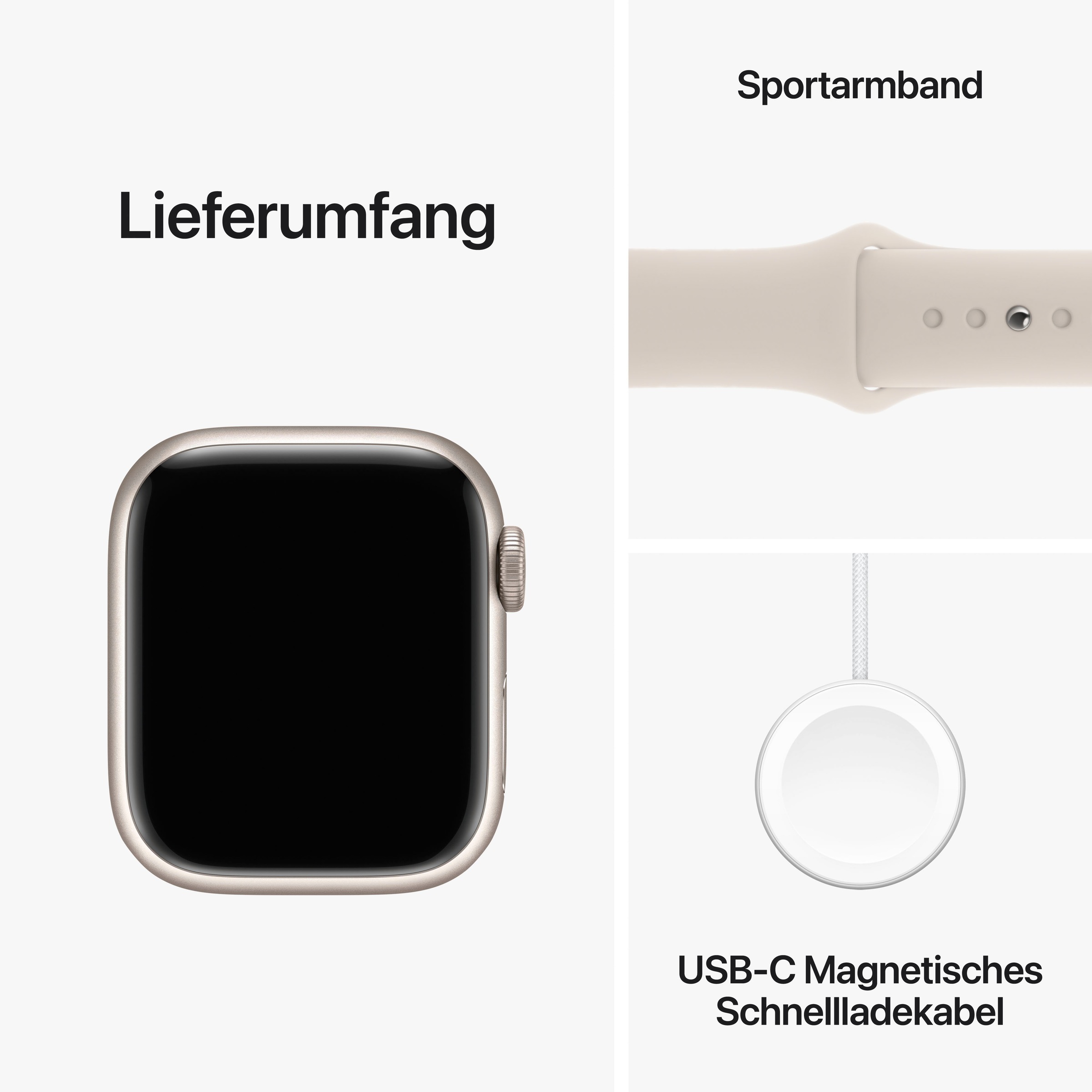 Apple Smartwatch »Watch Series 9 GPS + Cellular 41mm Aluminium M/L«, (Watch OS 10 Sport Band)