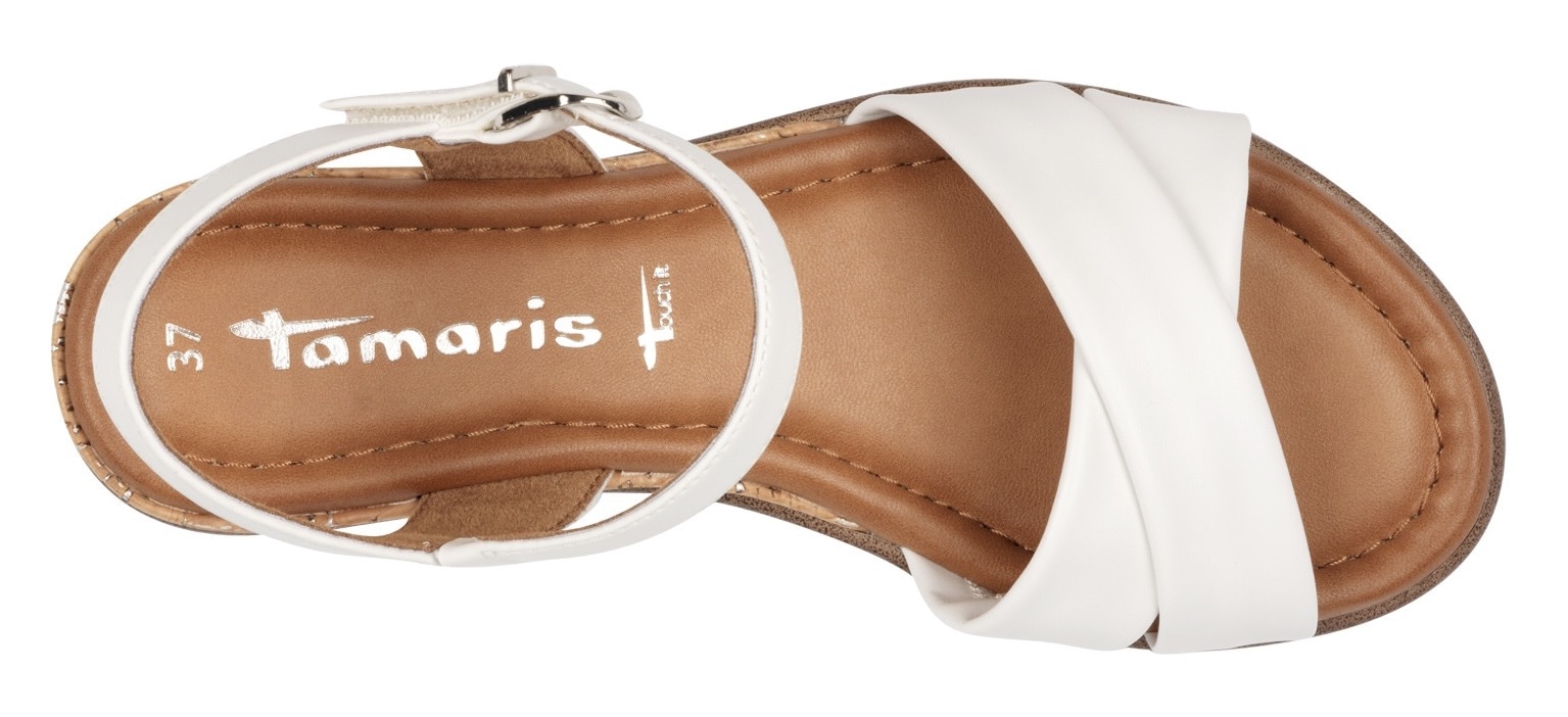 Tamaris Sandalette  , Keilabsatz, Sommerschuh, Riemchensandale mit Schnallenverschluss