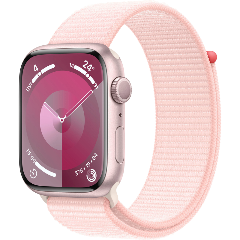 APPLE Smartwatch »Watch Series 9 Aluminium« (4, 5 cm / 1, 77 ′′) Watch OS 10;EKG;Blutsauerstoff App;Herzfrequenz Rosa
