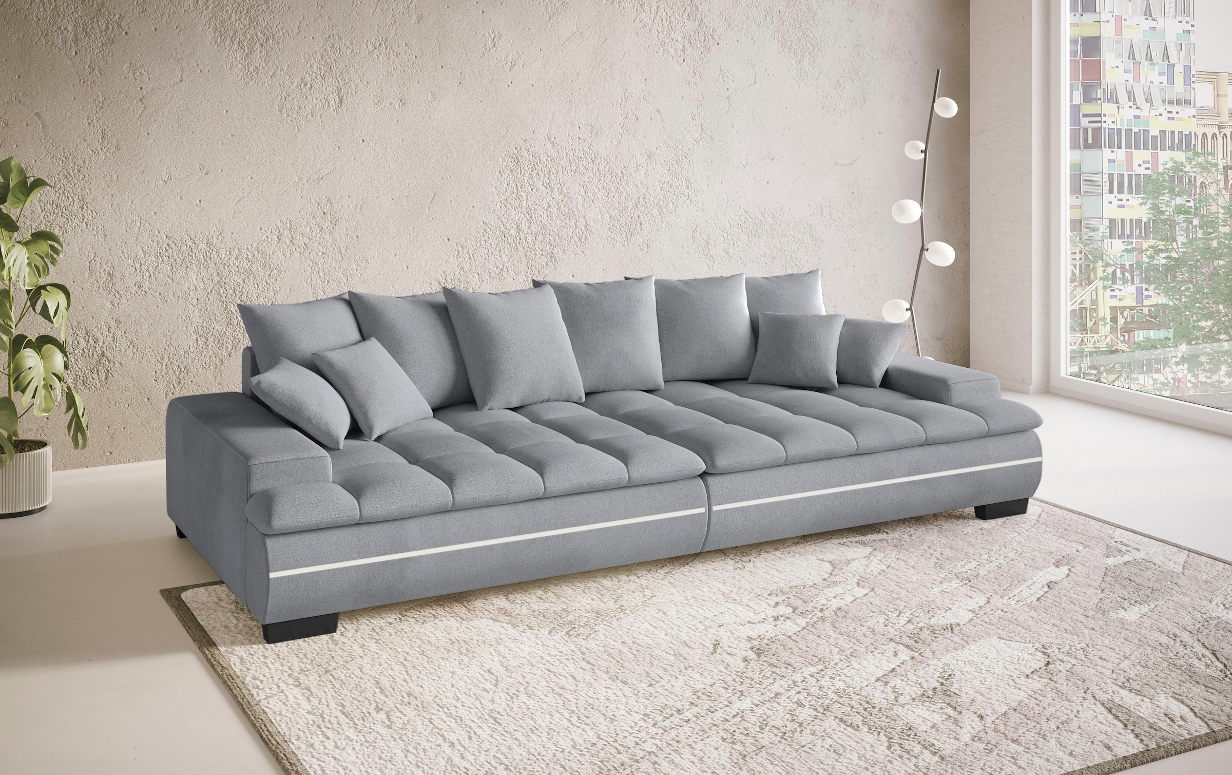 Mr. Couch Big-Sofa »Haiti II«, RGB-LED Beleuchtung, Kaltschaumpolsterung, bis 140 kg belastbar