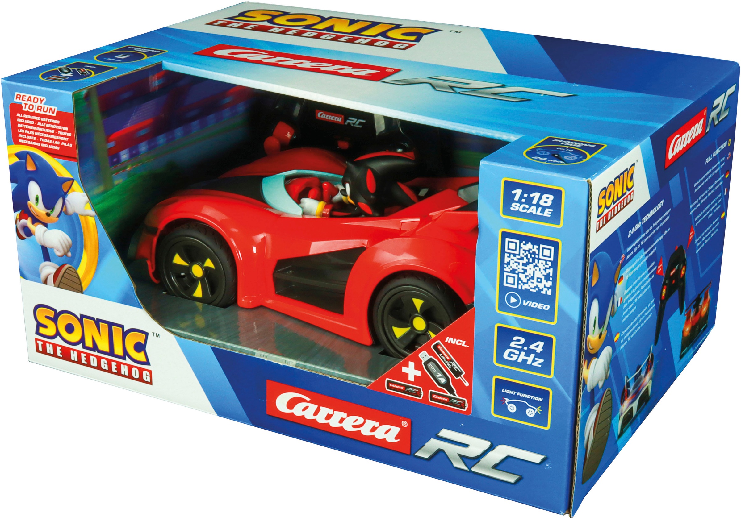 Carrera® RC-Auto »Carrera® RC, Team Sonic Racing™ - Shadow, 2,4 GHz«, mit LED-Licht