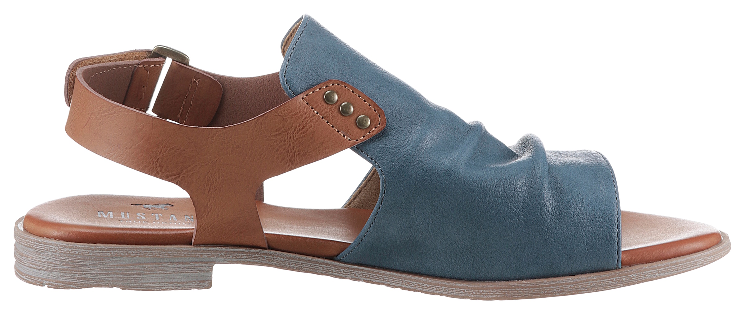 Mustang Shoes Riemchensandale, Sommerschuh, Sandalette, Blockabsatz, mit Klettverschluss
