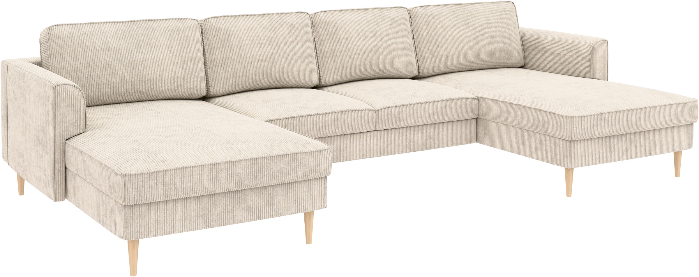 Home affaire Wohnlandschaft »Booster Couch wahlweise mit Schlaffunktion und Bettkasten-auch in Cord«, Sofa in U-Form, Breite 305 cm