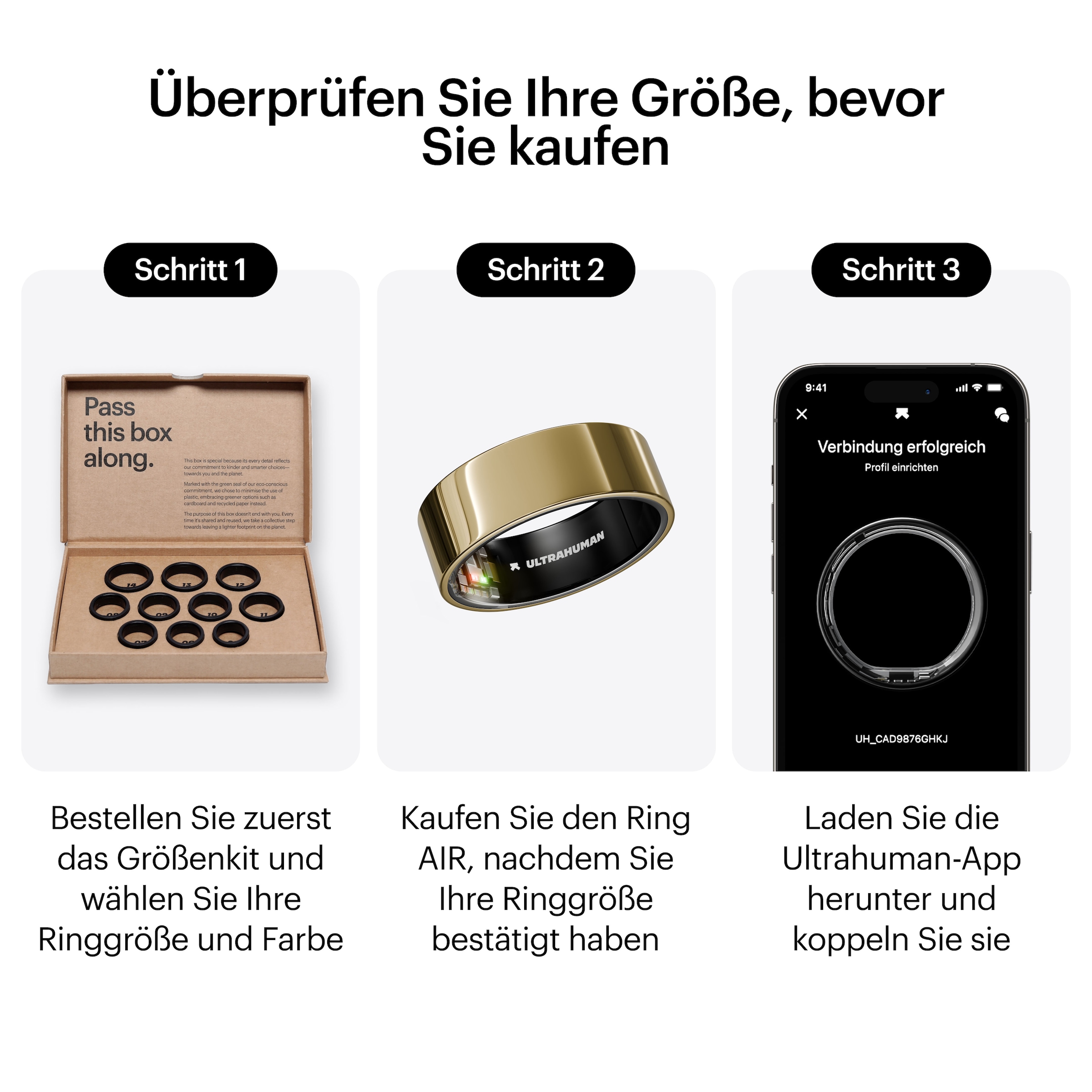 Ultrahuman Activity Tracker »Ring AIR - Größe 9«