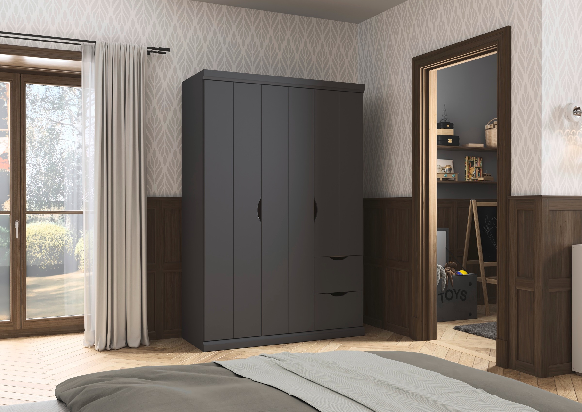 rauch Kleiderschrank »Marlene«, (in 3 verschiedenen Ausstattungen BASIC/CLASSIC/PREMIUM), in 3 Breiten 91/136/181 cm im Landhaus-Stil MADE IN GERMANY