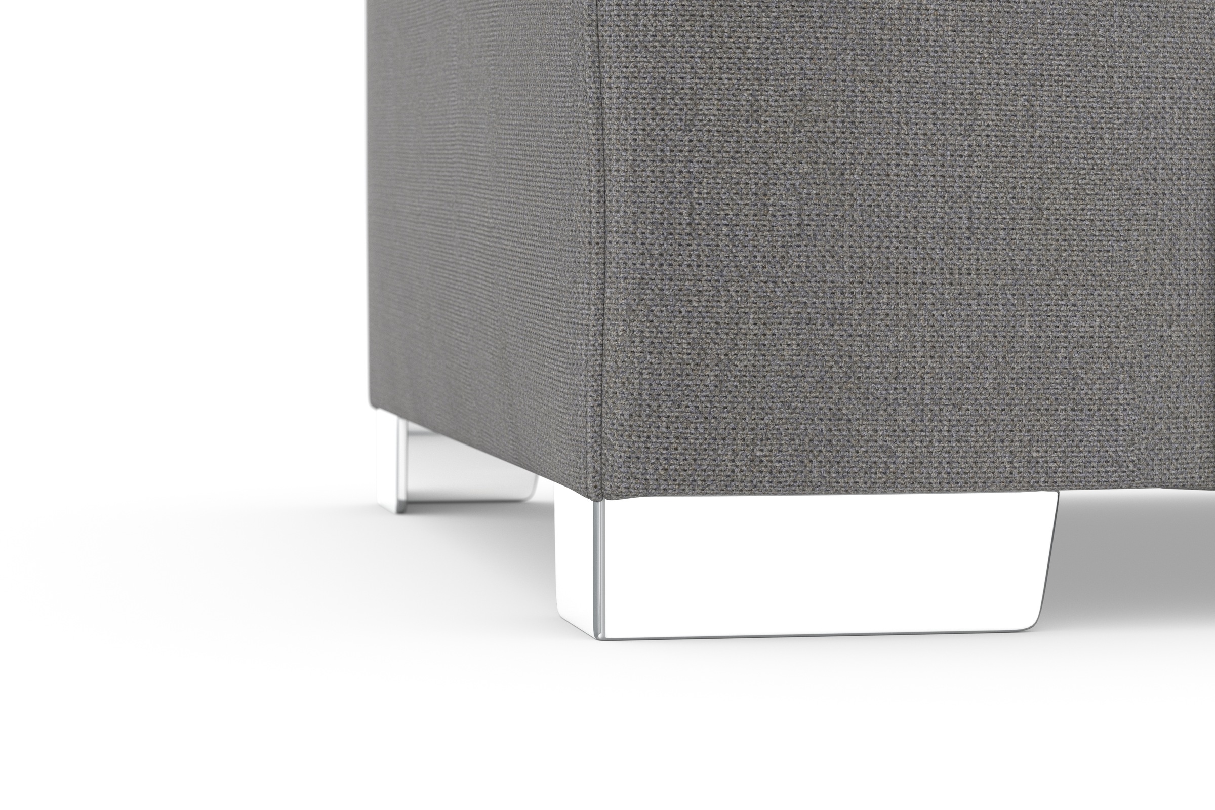 DOMO collection Ecksofa »Anzio L-Form, whlw. Bettfunktion, Federkern, hochwertig, Breite 271 cm«, Mit Bettfunktion, Recamiere rechts, Chenille-Struktur, grau