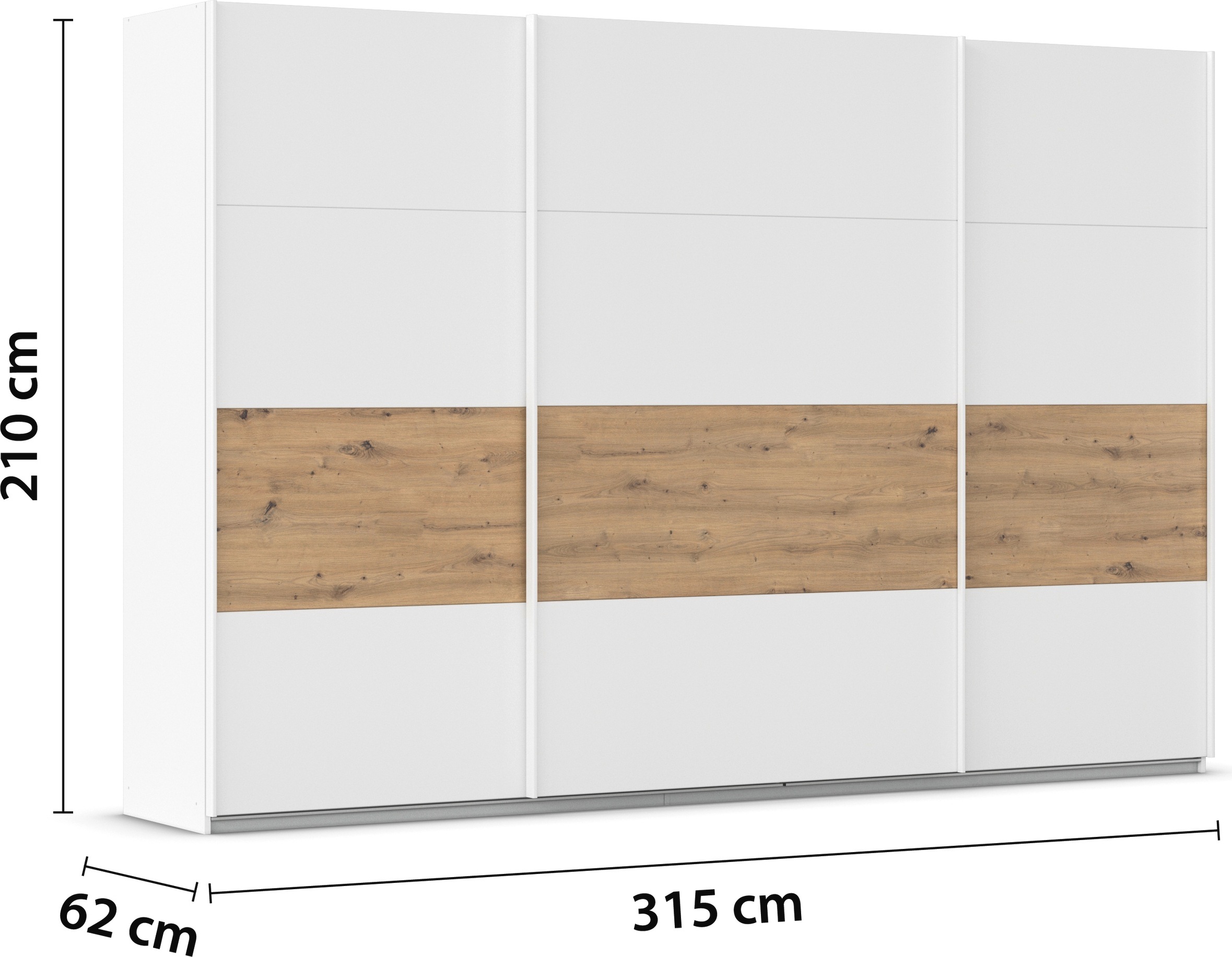 rauch Schwebetürenschrank »Schwebetürenschrank Kleiderschrank Schrank Garderobe CORTONA«, inkl. Inneneinteilung, 2 Stoffboxen und zusätzlichen Einlegeböden