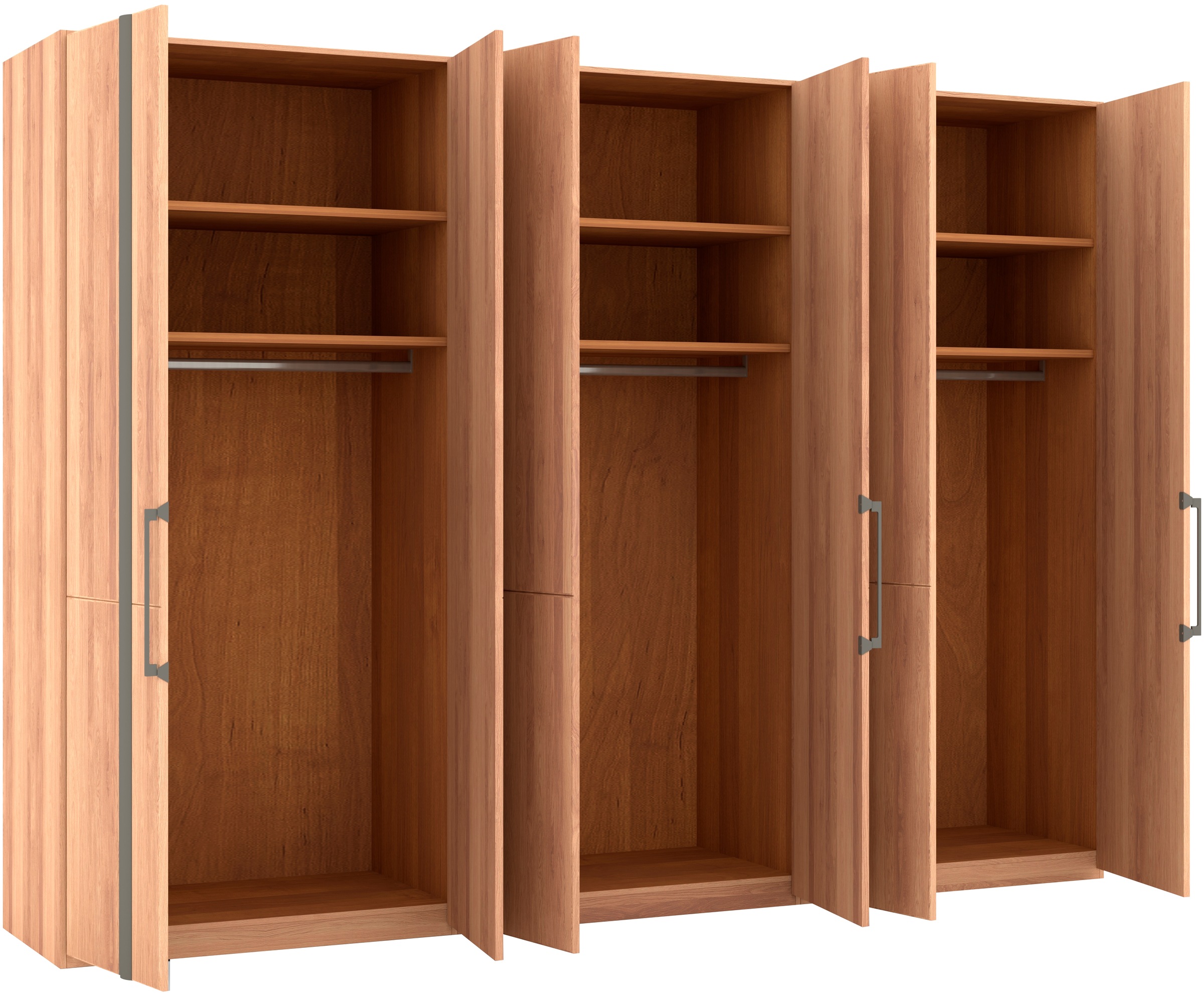 Musterring Drehtürenschrank »Sorrent, Kleiderschrank, teilmassiv Eiche«, (mit Türdämpfern, in 5 Breiten & 2 Höhen, extra Böden, MADE IN GERMANY), Türen in Eiche massiv mit Absetzung in Schiefer, verschiedene Maße
