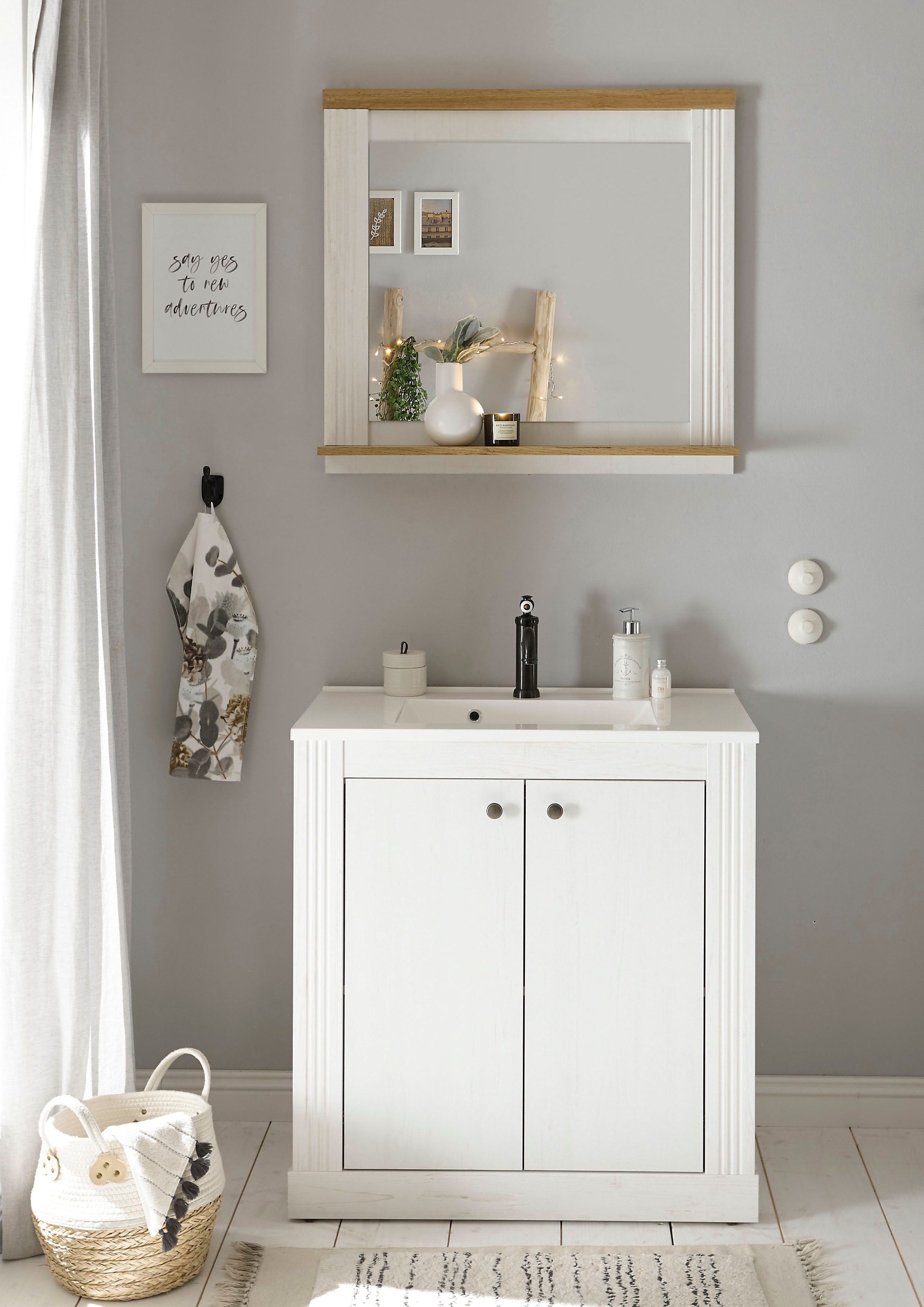 Home affaire Badmöbel-Set »WESTMINSTER, Bad im Landhausstil, 2-teiliges Bad günstig online kaufen