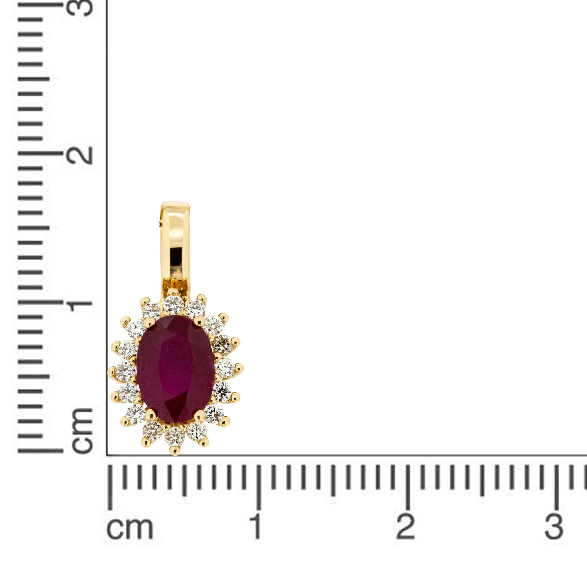 Orolino Kettenanhänger »585 Gold mit 16x Brillant zus. 0,16ct. + 12mm Rubin 1ct.«