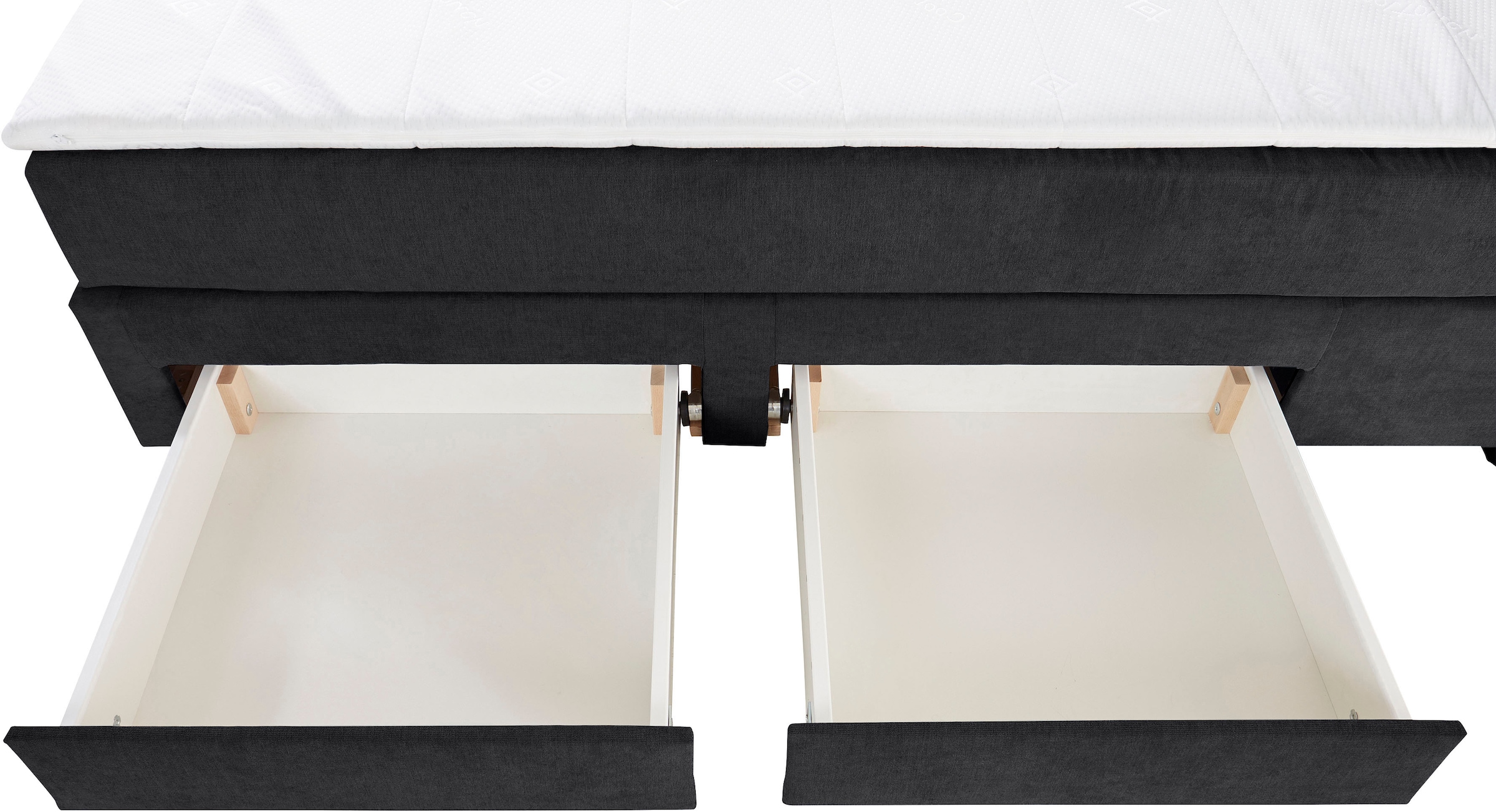 INOSIGN Boxbett »Luan«, Schubkästen, LED-Beleuchtung und Topper, in Breite 120 cm und 180 cm