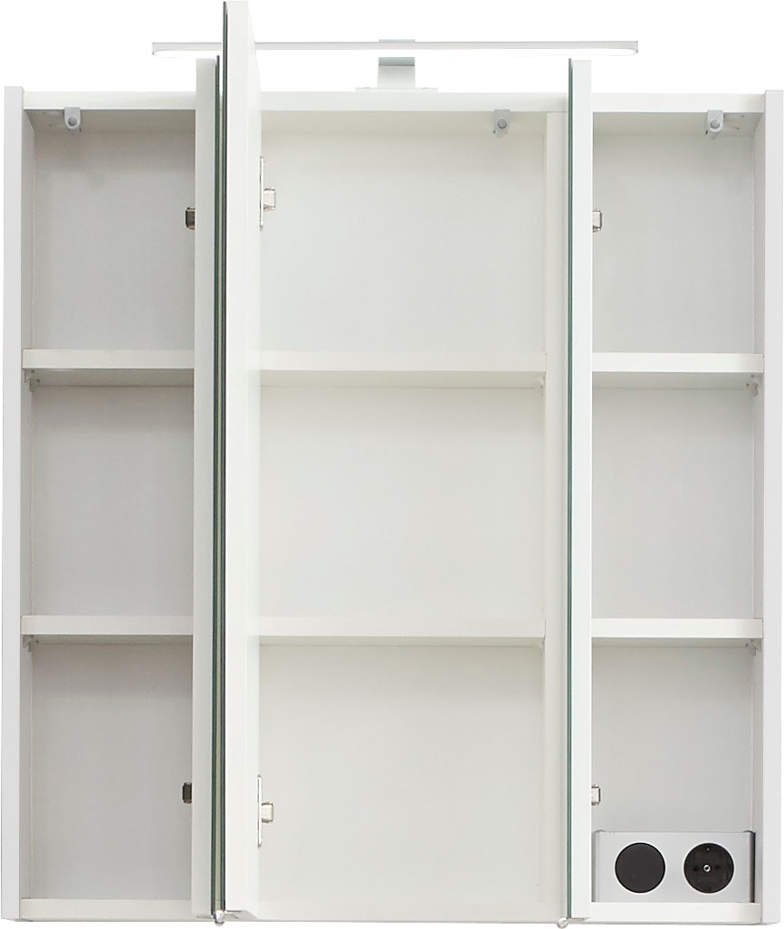 Saphir Badmöbel-Set »Quickset 5-teilig, Waschbeckenunterschrank mit LED-Spiegelschrank«, (5 St.), Unterschrank, Hängeschrank, Midischrank, inkl. Türdämpfer, 9 Türen