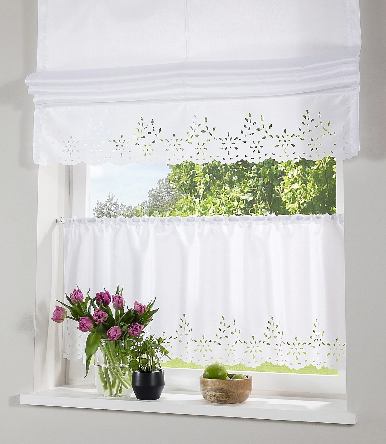 Home affaire Scheibengardine »Neapel« Stangendurchzug 1 Stk. tlg. halbtrans günstig online kaufen