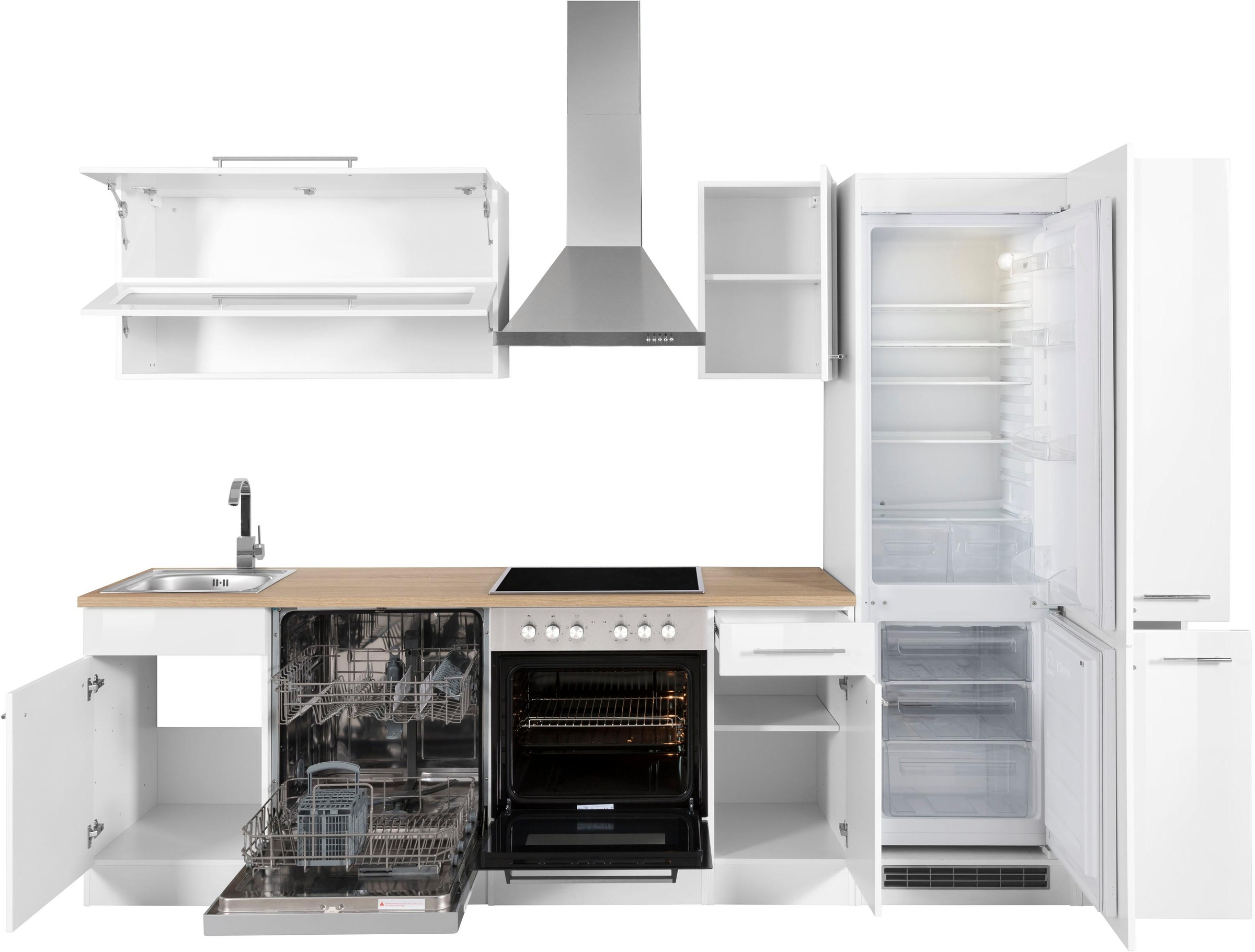 KOCHSTATION Küchenzeile »KS-Eton«, mit E-Geräten, Breite 300 cm