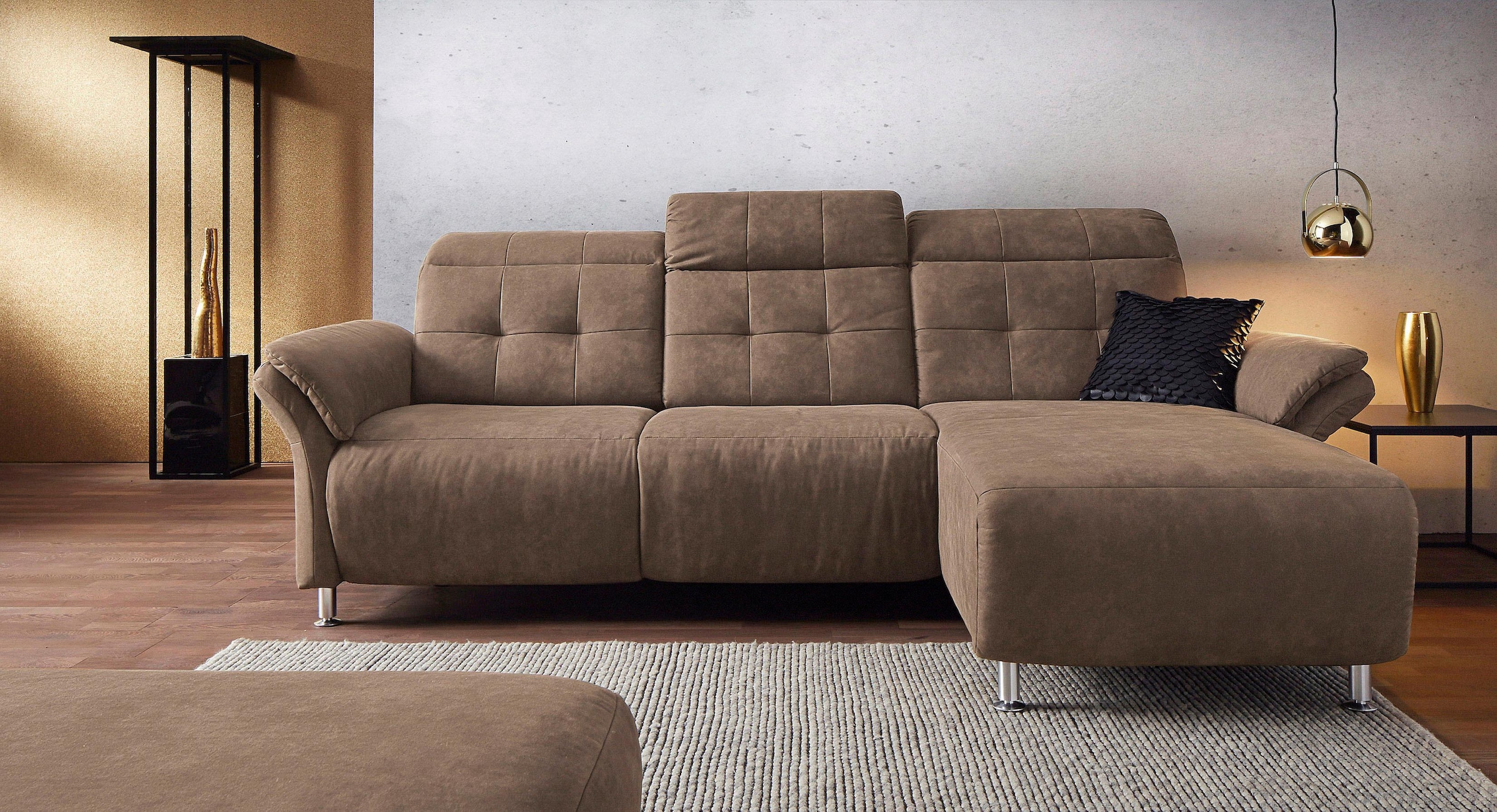 Home affaire Ecksofa »Manhattan L-Form« 2 Sitze mit elektrischer Relaxfunkt günstig online kaufen