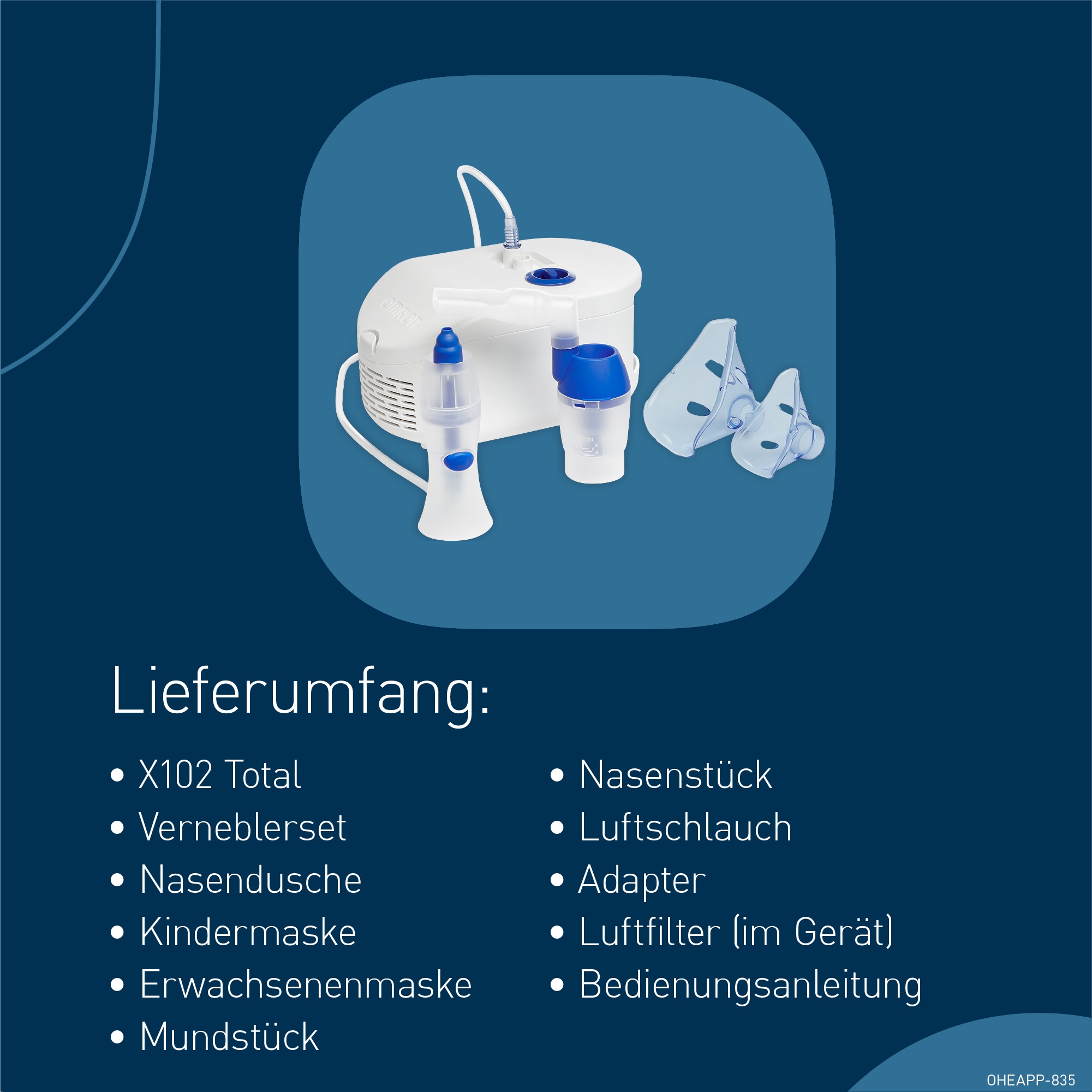 Omron Inhalationsgerät »X102 Total« mit Nasendusche