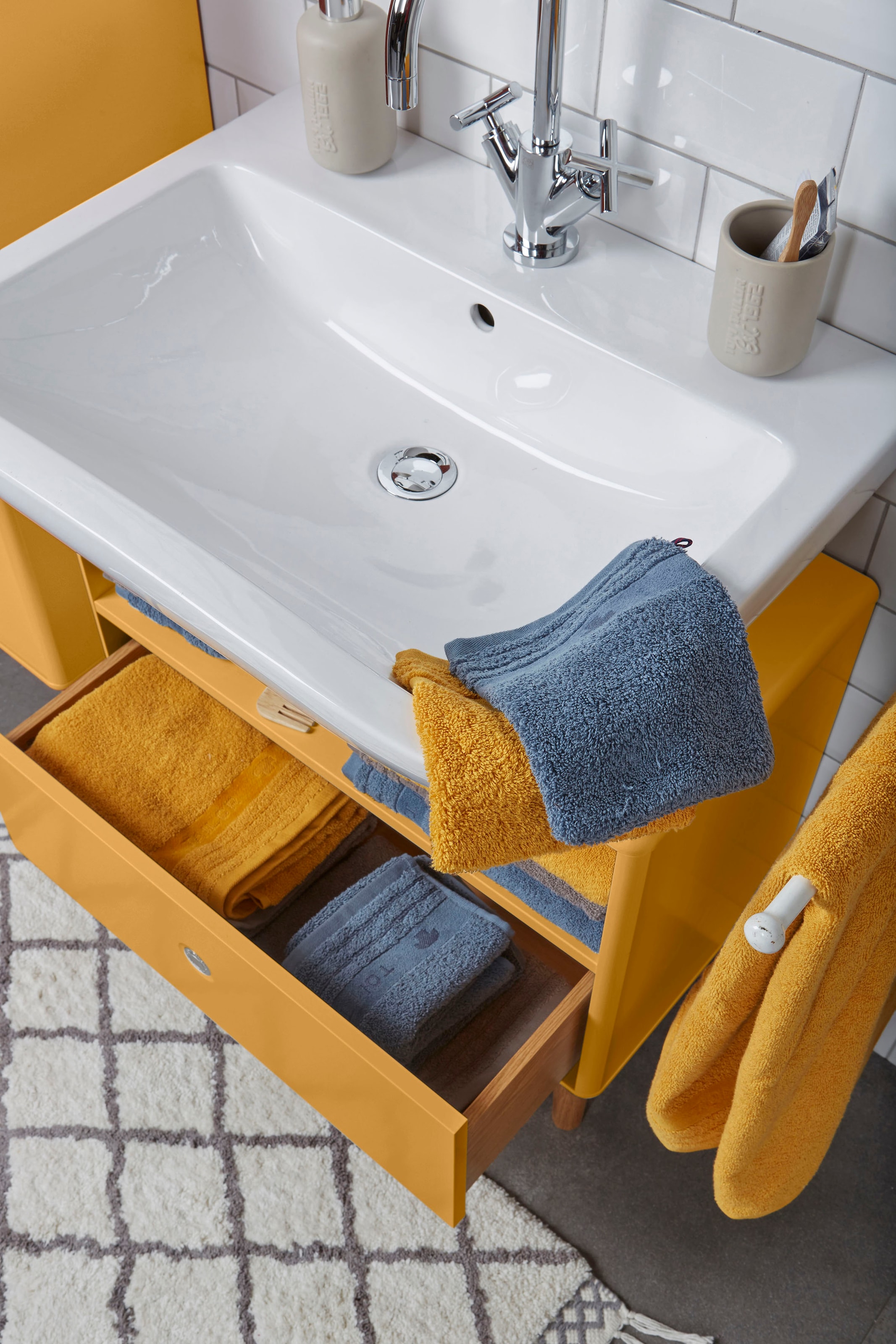 TOM TAILOR HOME Waschbeckenunterschrank mit Schublade, Breite »COLOR BATH«, kaufen mit in Rechnung mit cm Füßen auf 65 Eiche, Push-to-Open