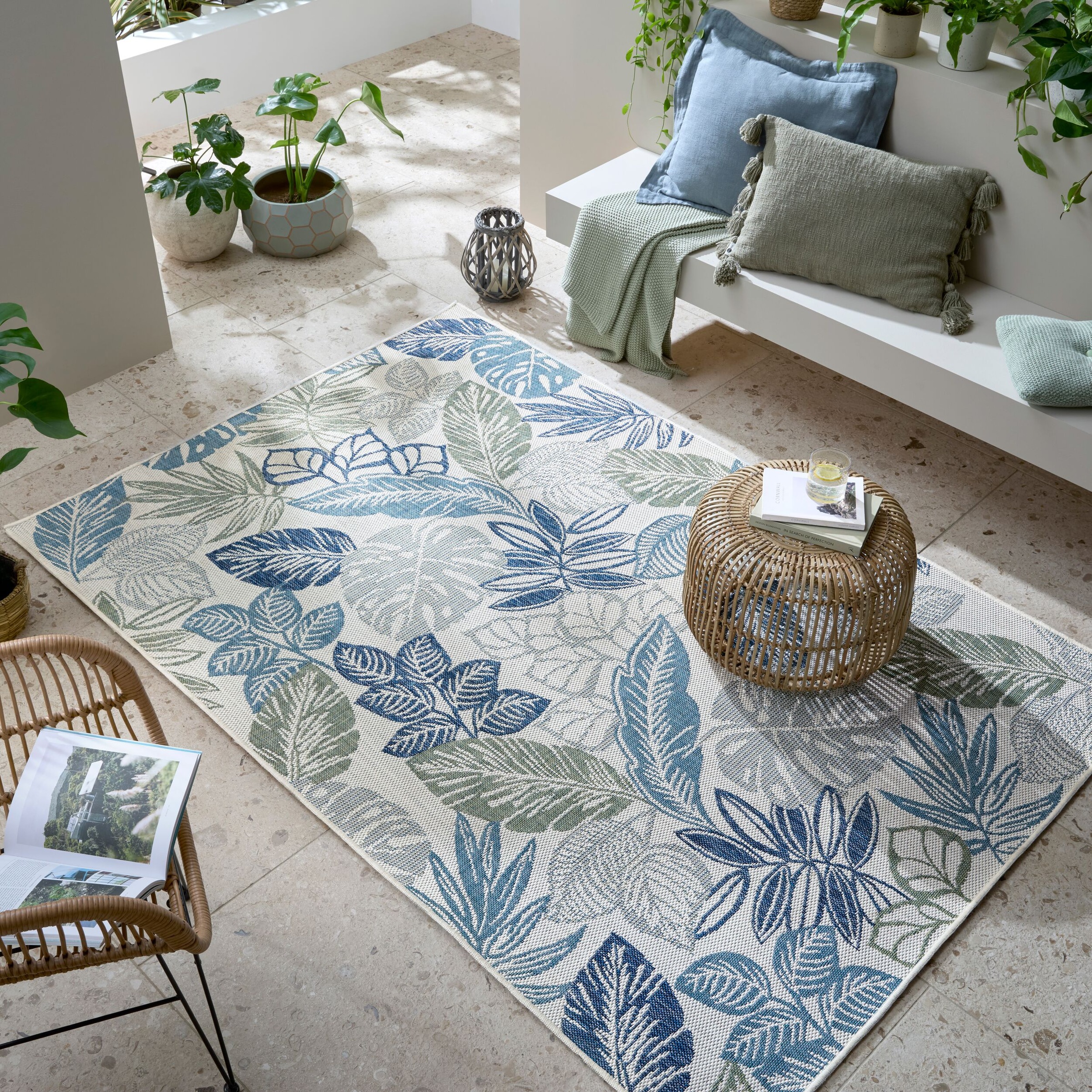 FLAIR RUGS Teppich »Bella Leaf«, rechteckig, 4 mm Höhe, Bella Leaf Indoor O günstig online kaufen