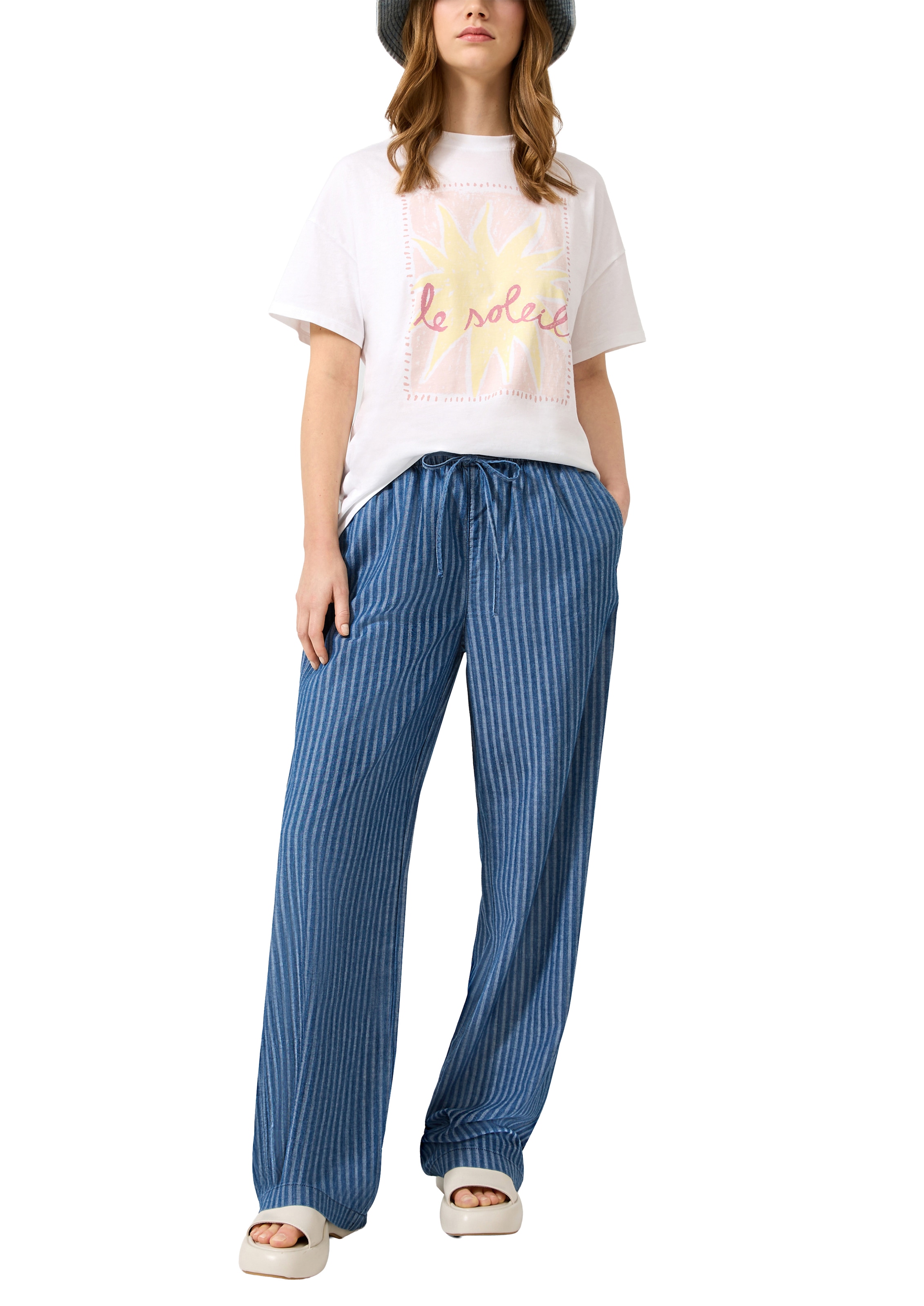 QS Kurzarmshirt Sommershirt mit Druck