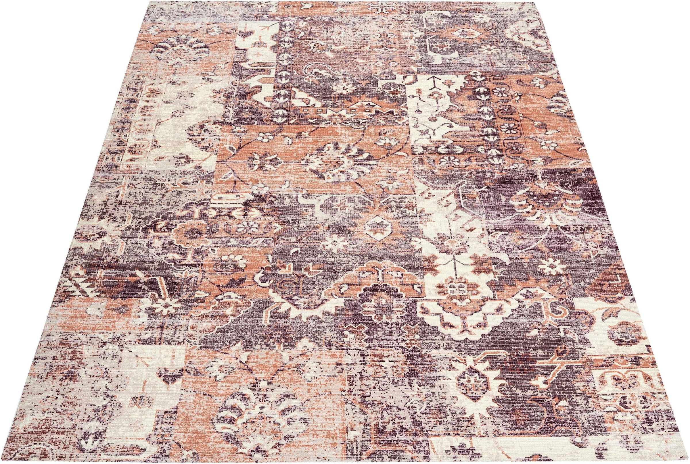 my home Teppich »Arnau«, rechteckig, 10 mm Höhe, Vintage Design, Teppich im Used-Look, orientalisch, Flachgewebe