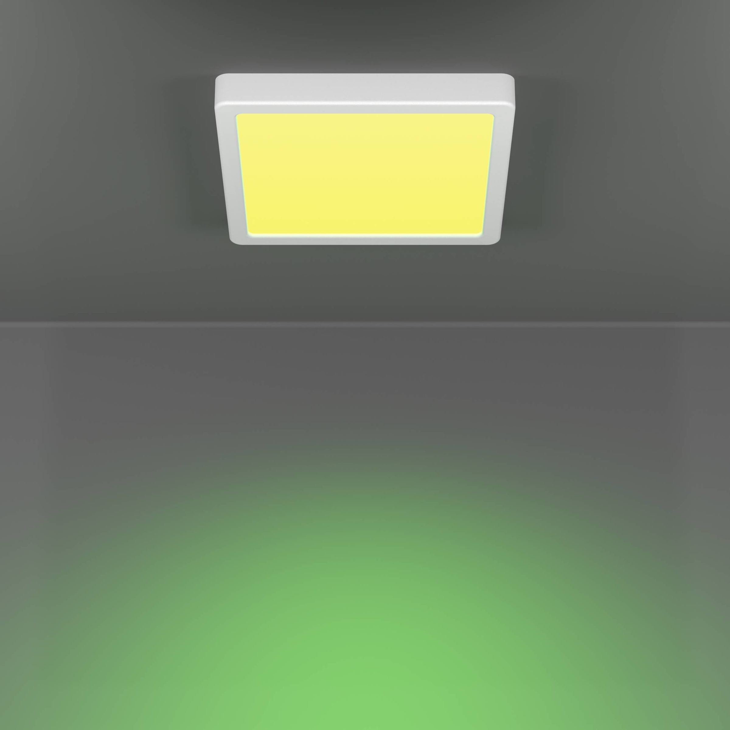 EGLO Aufbauleuchte »Fueva 6-Z Deckenlampe, ZigBee, App und Sprachsteuerung, Badlampe, IP44« LED-Modul 1 Stk. Kaltweiß | RGB Aufbauleuchte - L22 x B22 x H2,5 cm - weiß - 10,5W inkl.