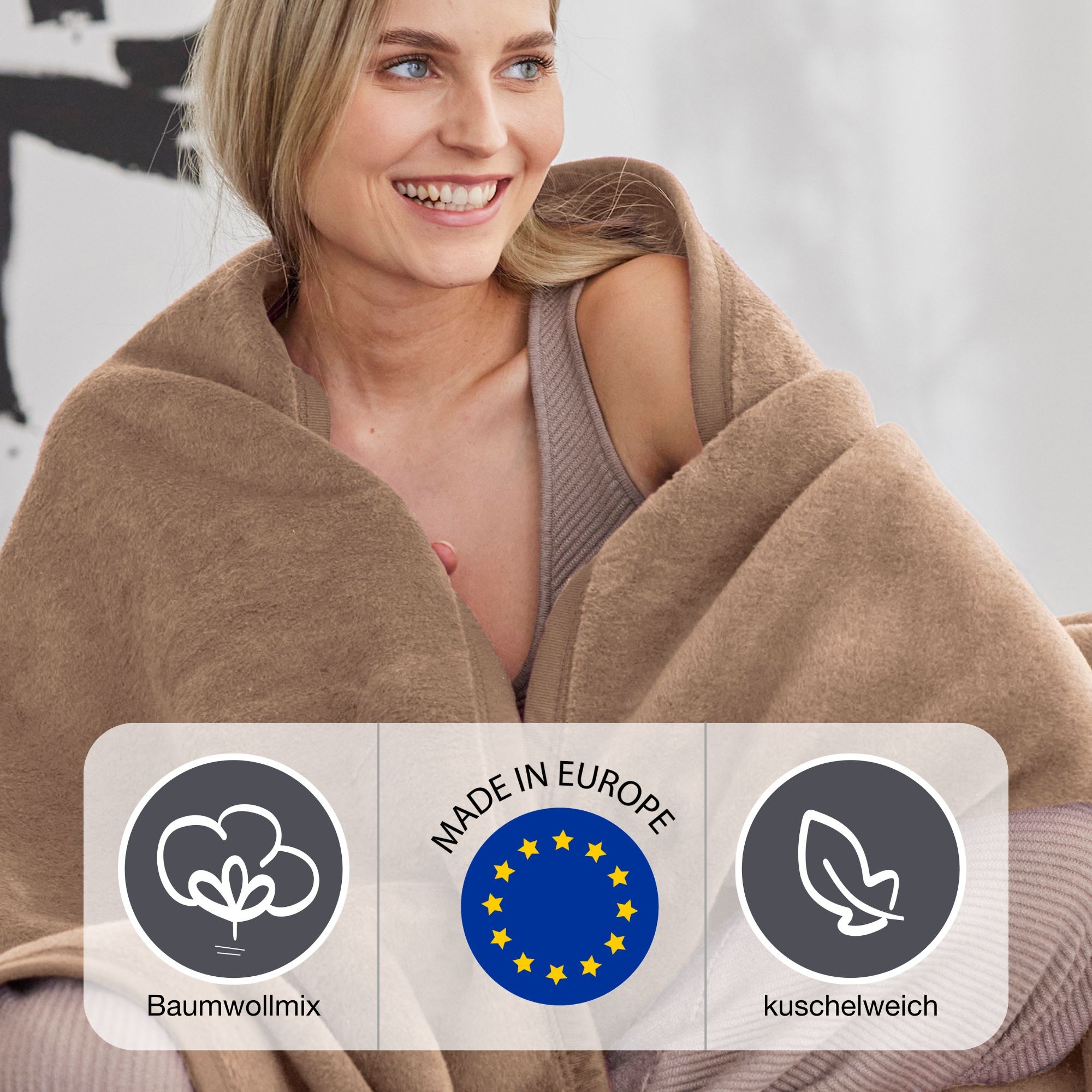 IBENA Wohndecke »Luxus«, verschiedene Größen, unifarbenes Design, Kuscheldecke