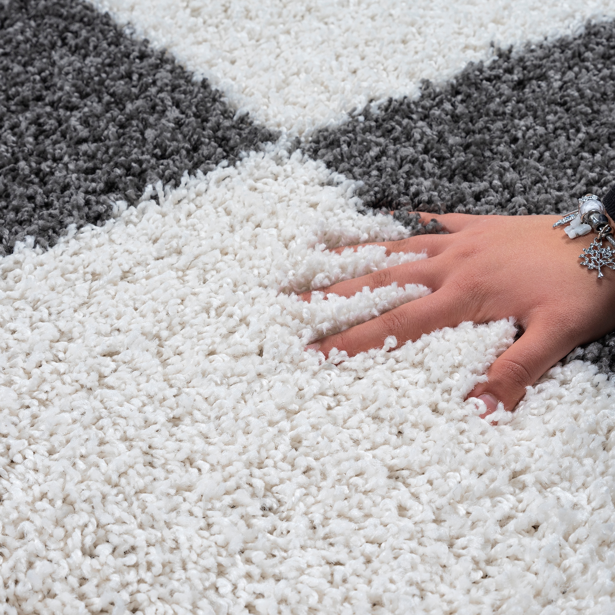 Sanat Hochflor-Teppich »Milano 1250«, rund, 30 mm Höhe, Hochflor, Wohnzimmer, Schlafzimmer, fussbodenheizungsgeeignet
