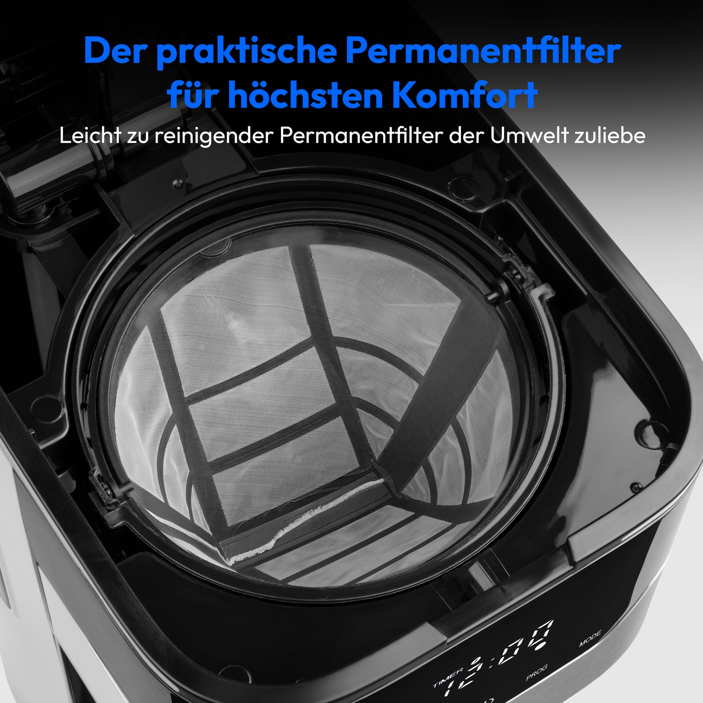 Medion® Filterkaffeemaschine »MD 18458, Aromawahlschalter mit 3 Stufen, 1,2 L Edelstahlkanne, Timer«, 1,2 l Kaffeekanne, Papierfilter, 1x4, Wasserstandsanzeige, Tropfstopp