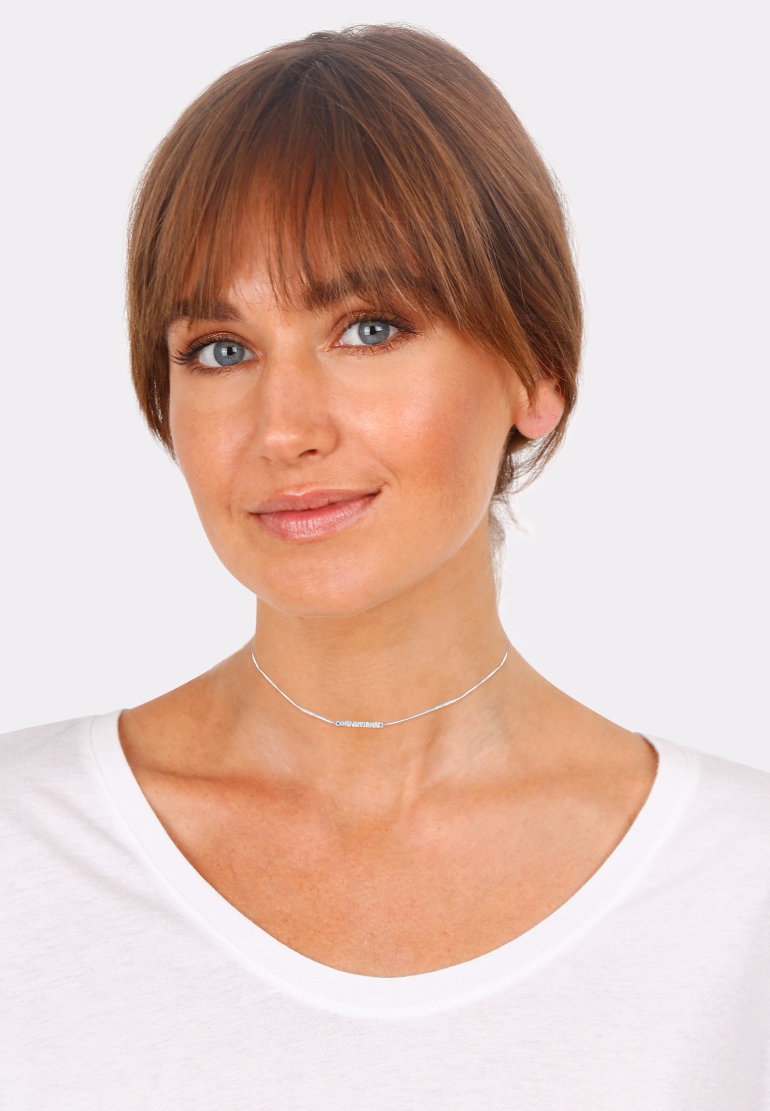 Elli Collier »Choker Platte Gehämmert 925er Silber«