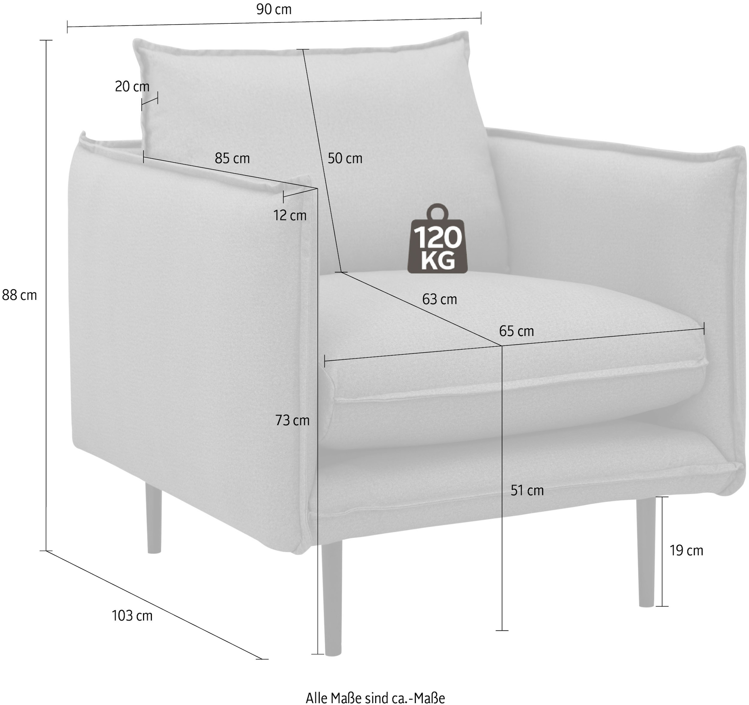 INOSIGN Sessel »Somba«, mit dickem Keder und eleganter Optik