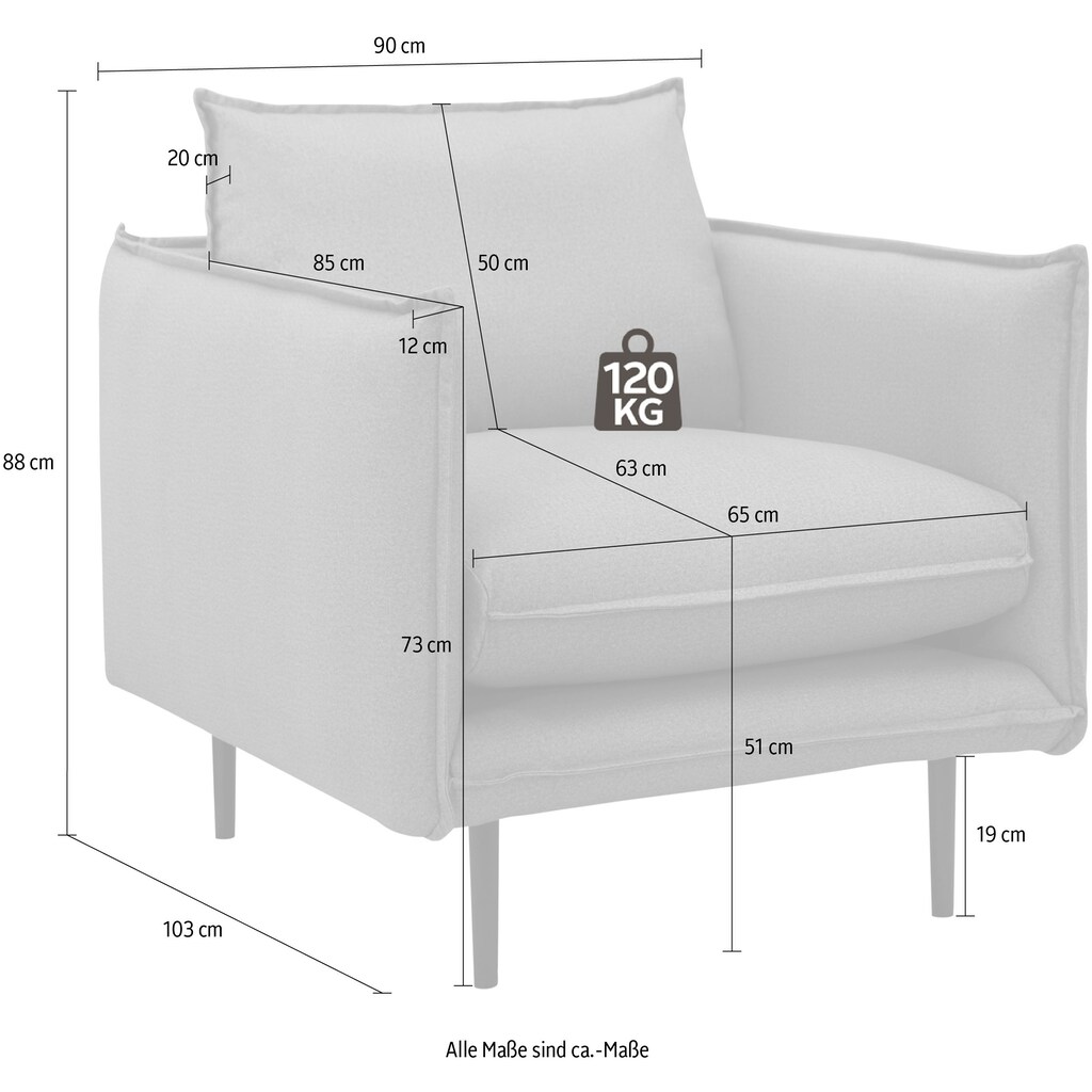 INOSIGN Sessel »Somba«, mit dickem Keder und eleganter Optik