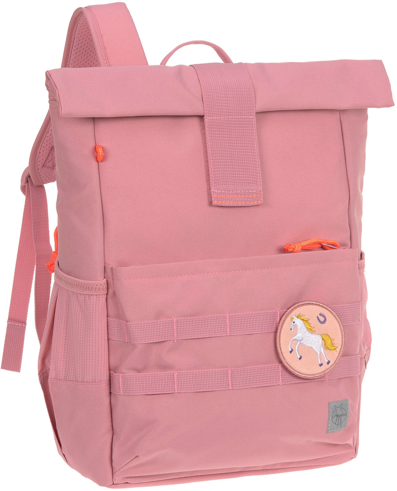 LÄSSIG Kinderrucksack »Medium Rolltop Backpack, pink«, Reflektoren, aus recycelten PET-Flaschen