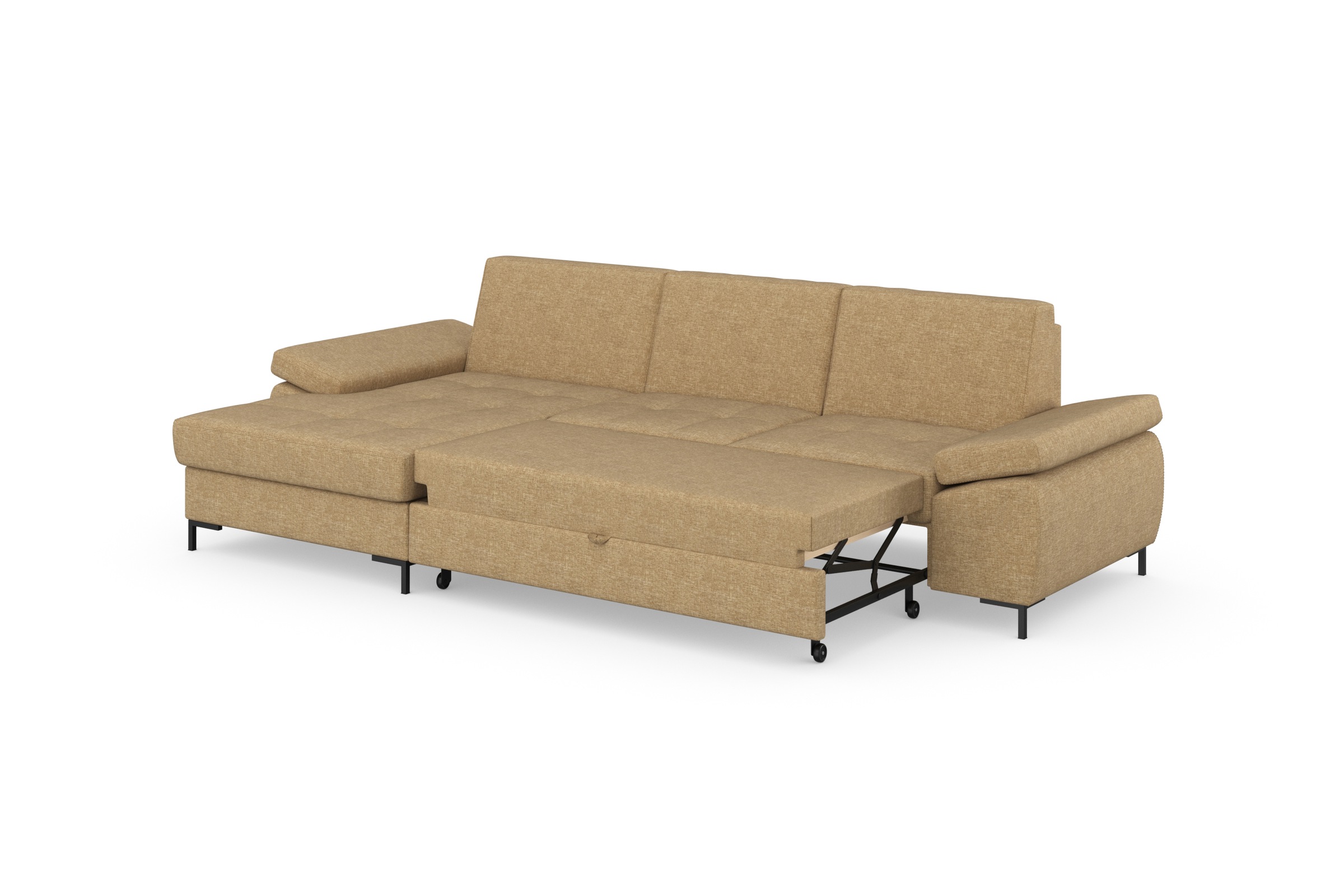 DOMO collection Ecksofa »Capelo L-Form«, mit Armteilverstellung, wahlweise mit Bettfunktion, Federkern