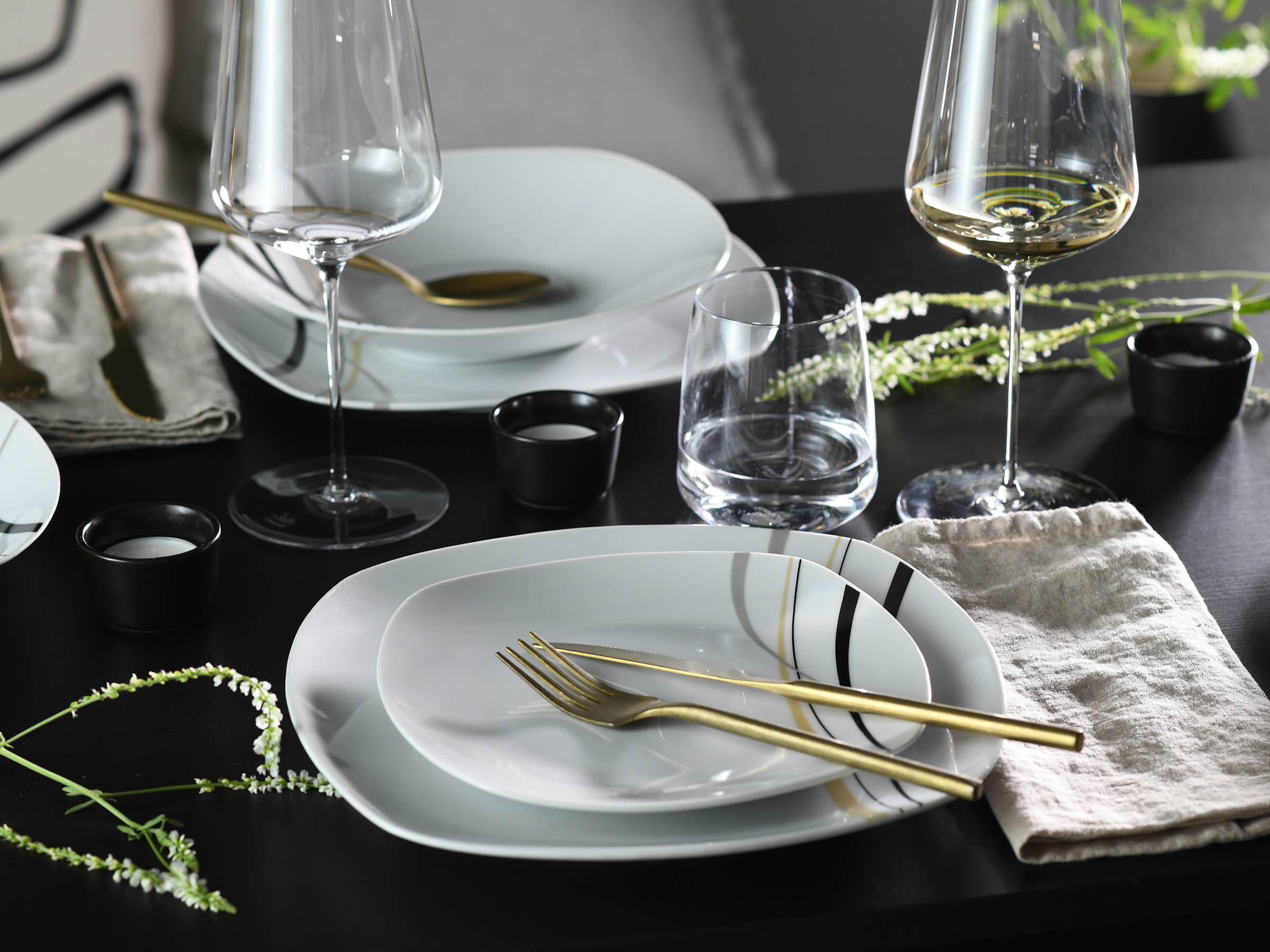 CreaTable Tafelservice »Square City Line, Tafel-Service 12-tlg«, (Set, 12 tlg.), Moderner Urban Style