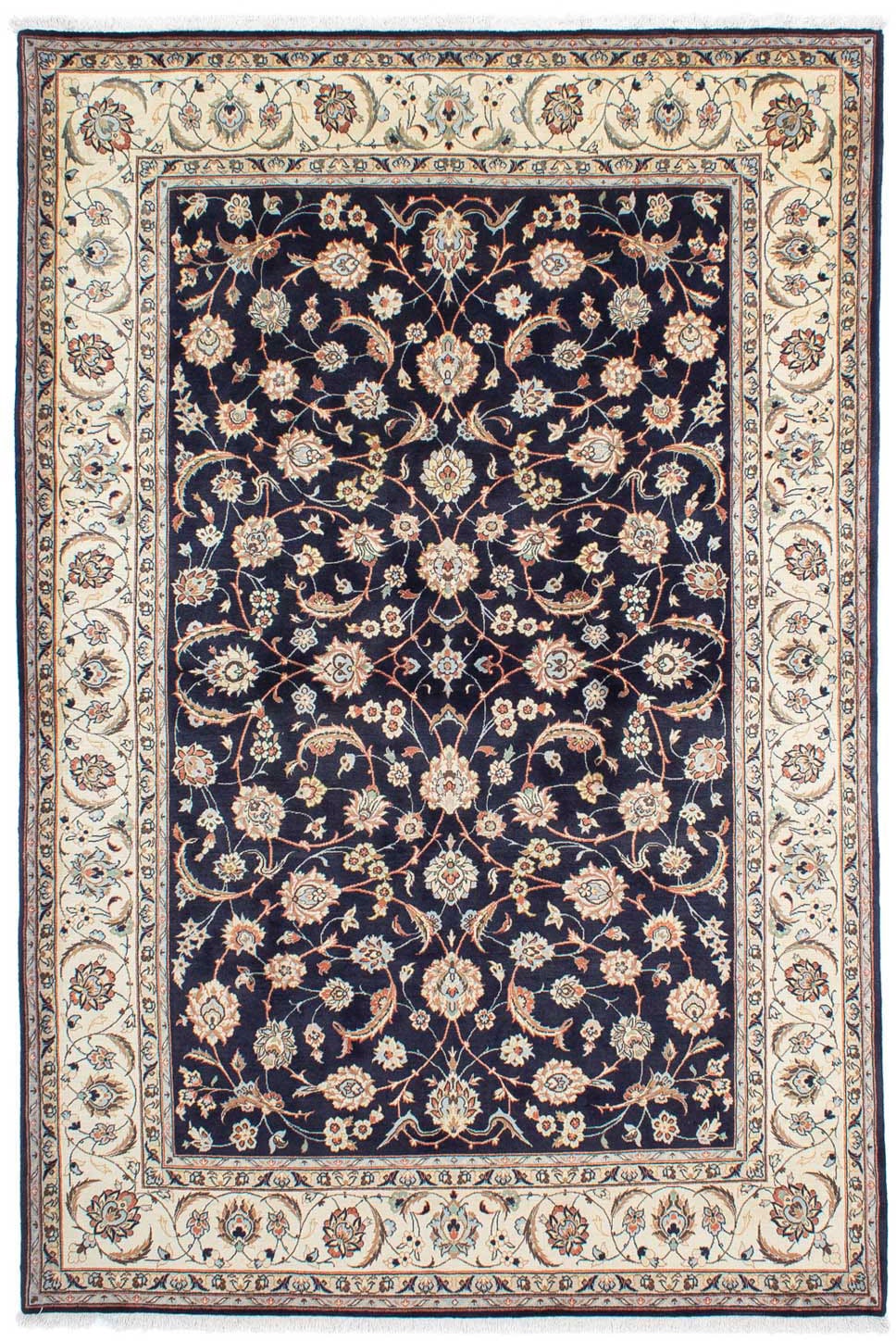 morgenland Wollteppich »Maschad Blumenmuster Nero 303 x 205 cm«, rechteckig günstig online kaufen