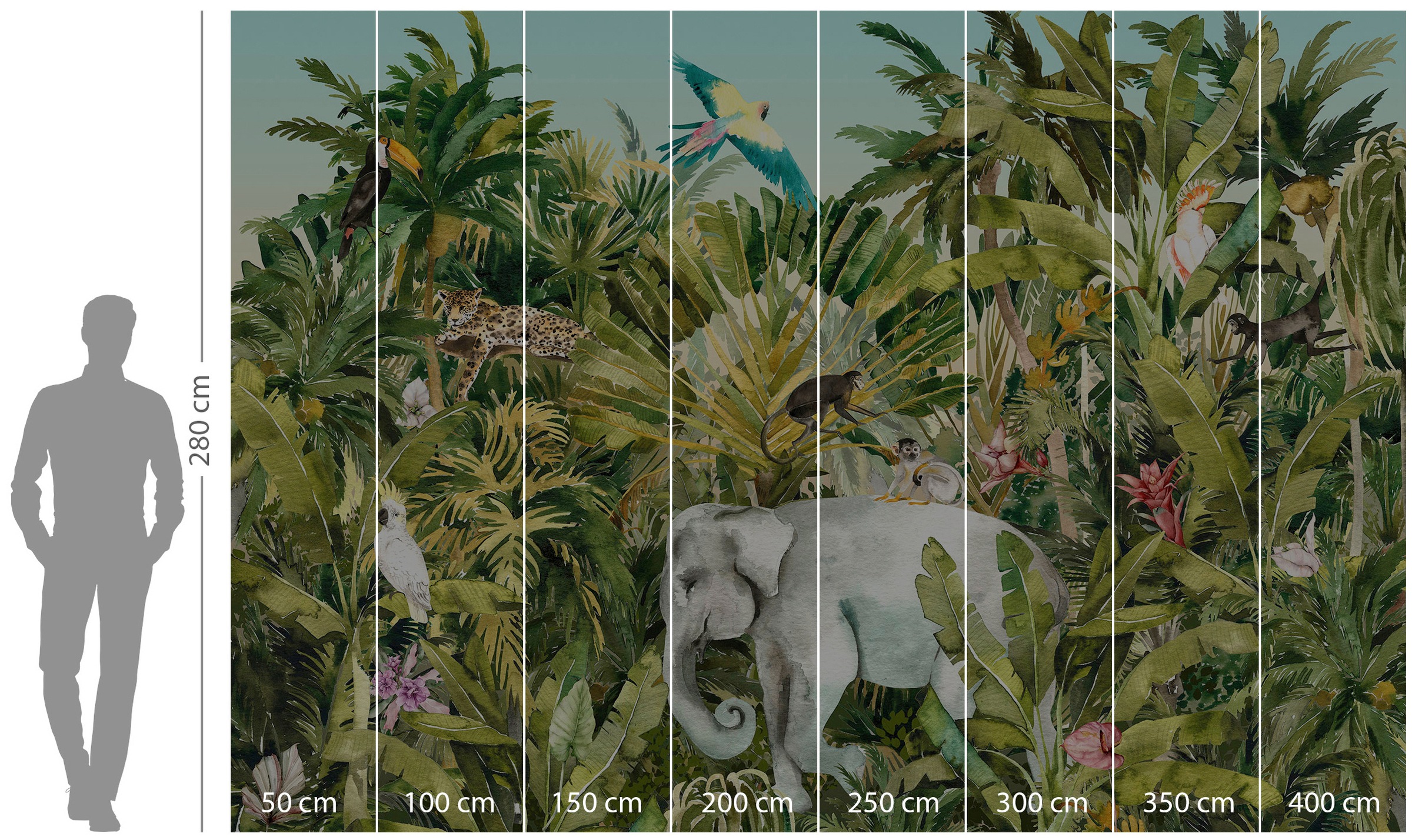 Komar Vliestapete »Digitaldruck Vlies - Jungle Expedition - Größe 400 x 280 cm«, bedruckt, Kinderzimmer