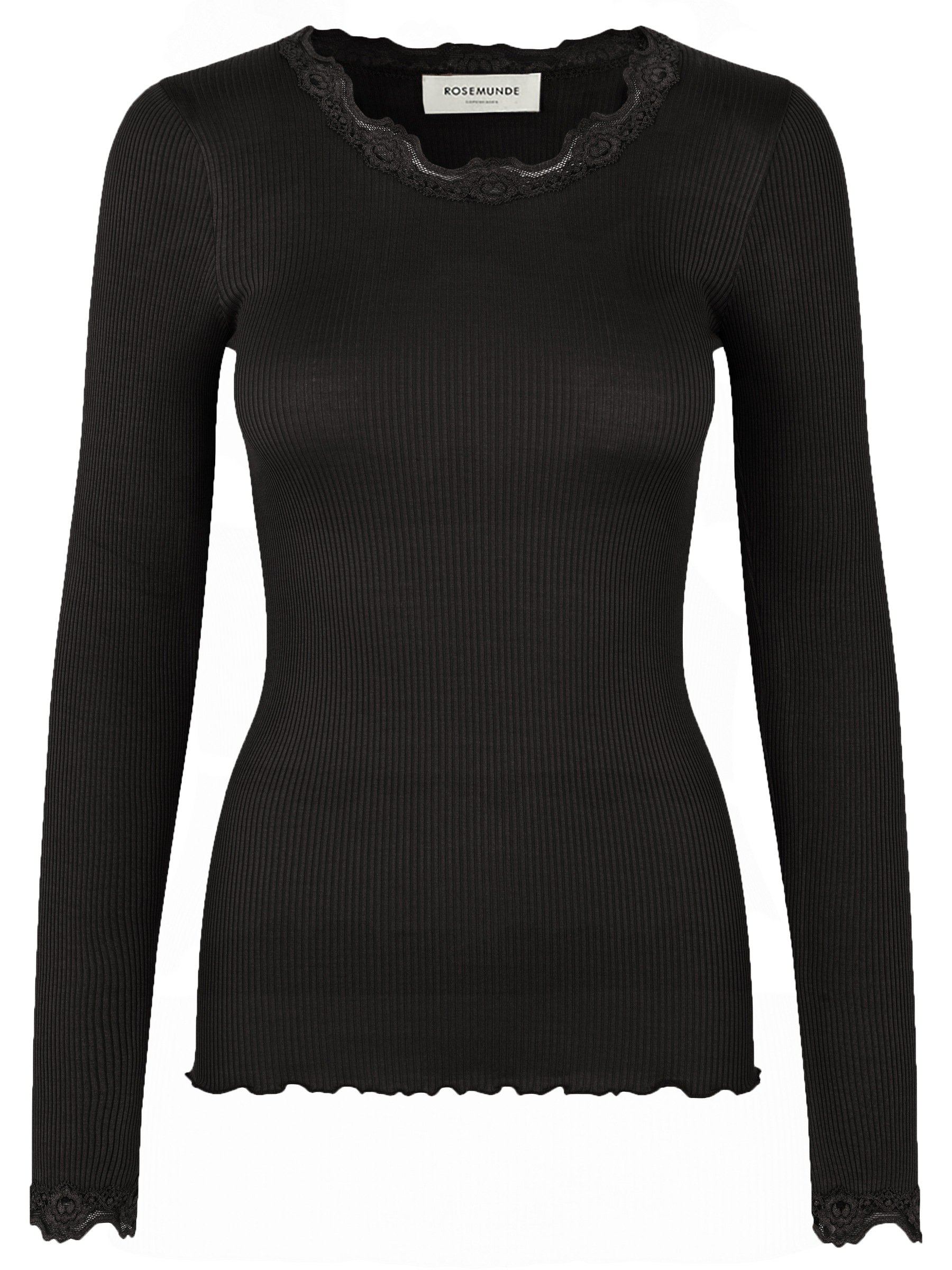 Rosemunde Longsleeve »Babette Silk Shirt« Langarm, Mit Spitze, Feminin, Bequem, Seide- /Baumwollmischung