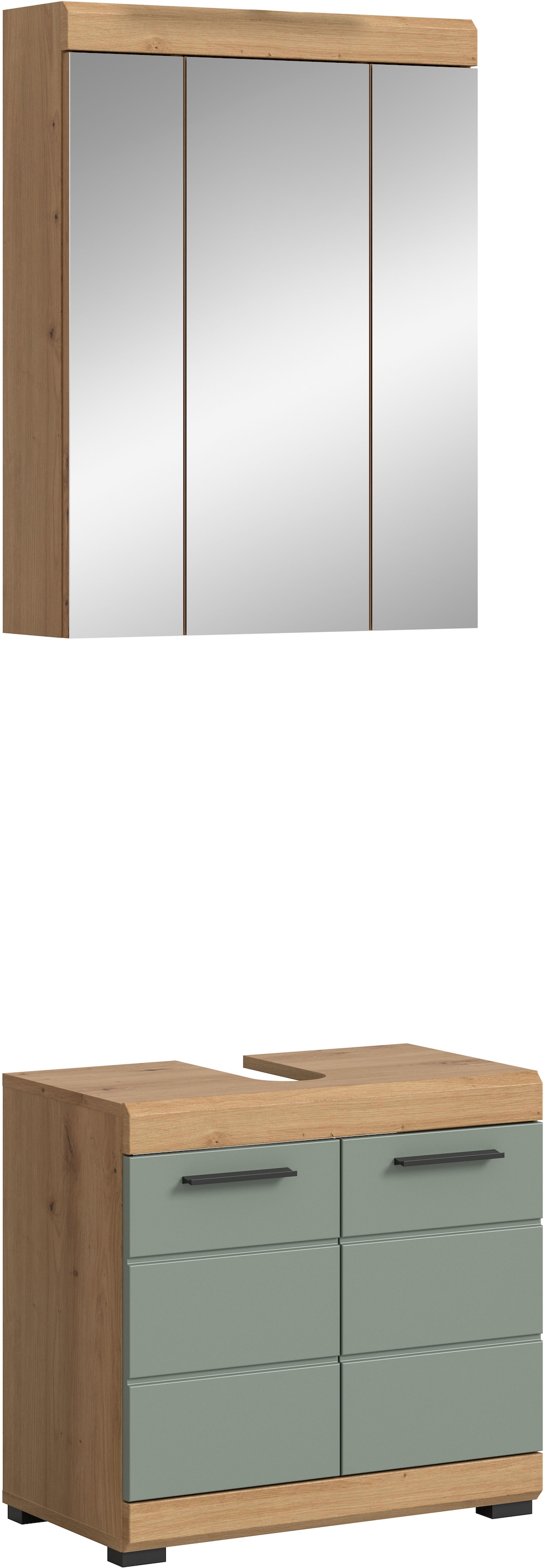 INOSIGN Badmöbel-Set »Siena, 2 tlg., bestehend aus: Waschbeckenunterschrank, Spiegelschrank«, (Set), in verschiedenen Farben erhältlich, Badmöbel, Kombination, Badezimmer