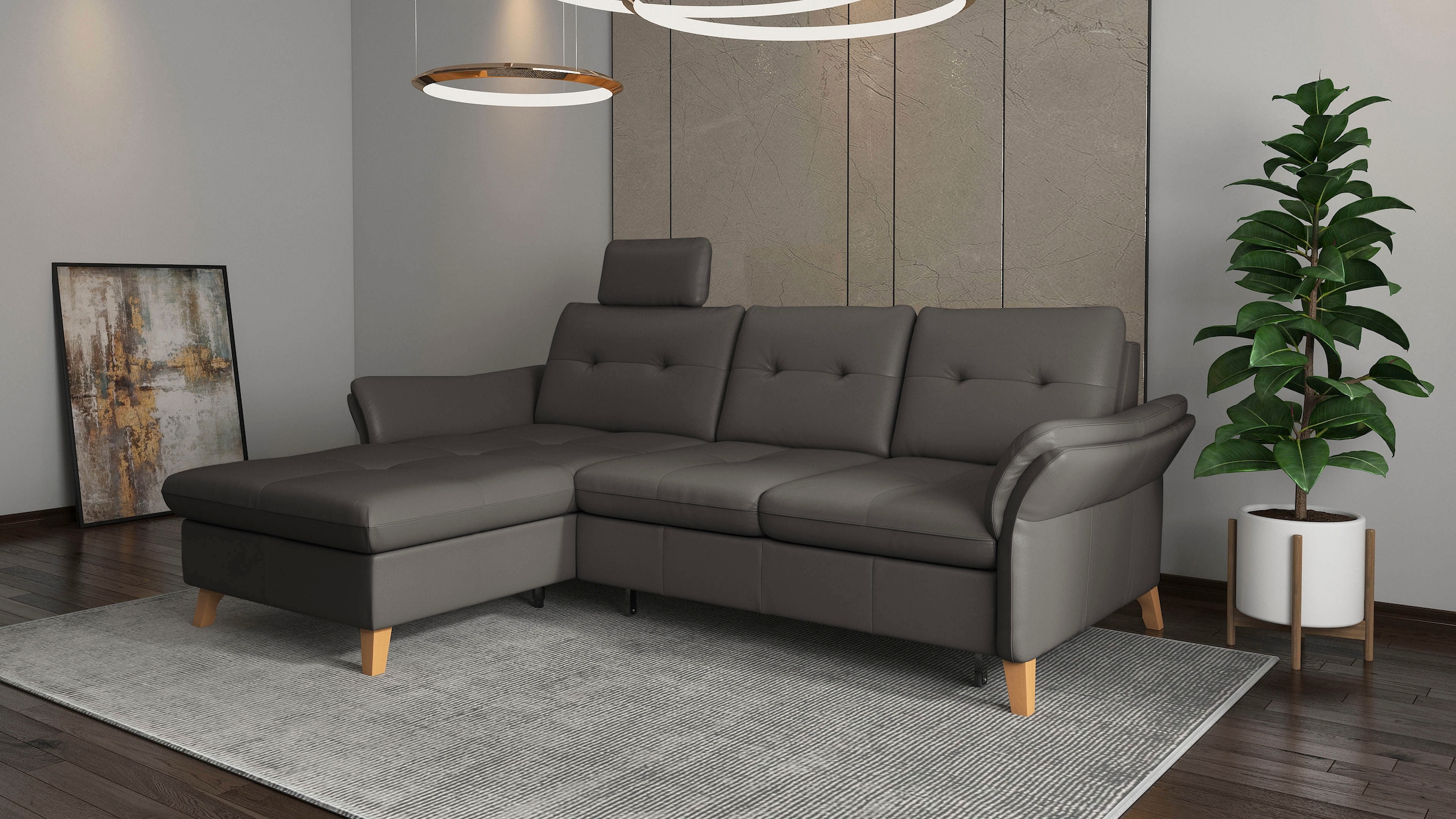 sit&more Ecksofa »Göteborg«, Sitztiefenverstellung und Federkern, wahlweise günstig online kaufen