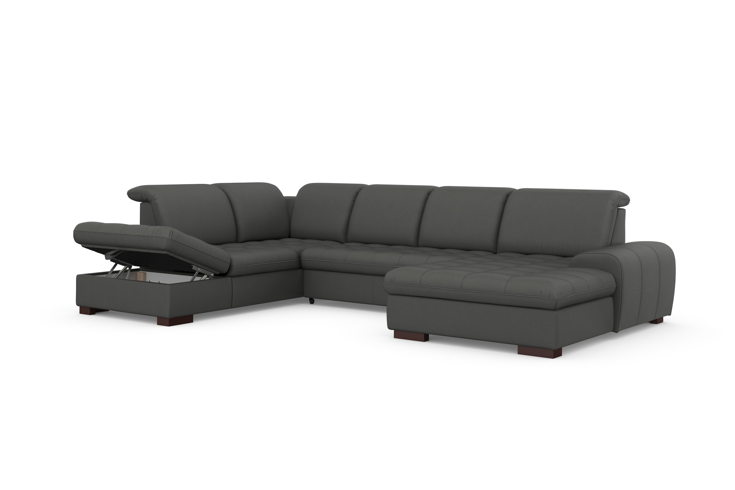 sit&more Wohnlandschaft »Luxor U-Form«, wahlweise mit Bettfunktion, Bettkasten und Kopfteilverstellung