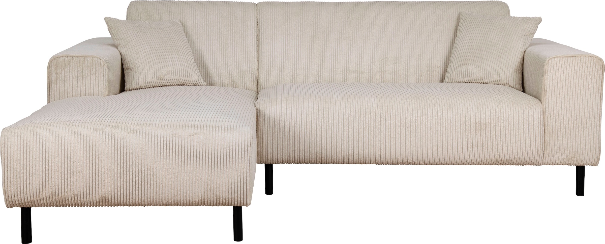 Home affaire Ecksofa »ARROS L-Form mit Wellenunterfederung, Maße B/T/H: 235/163/81 cm«, incl. Zierkissen, mit Recamiere rechts/links bestellbar, auch in Cord