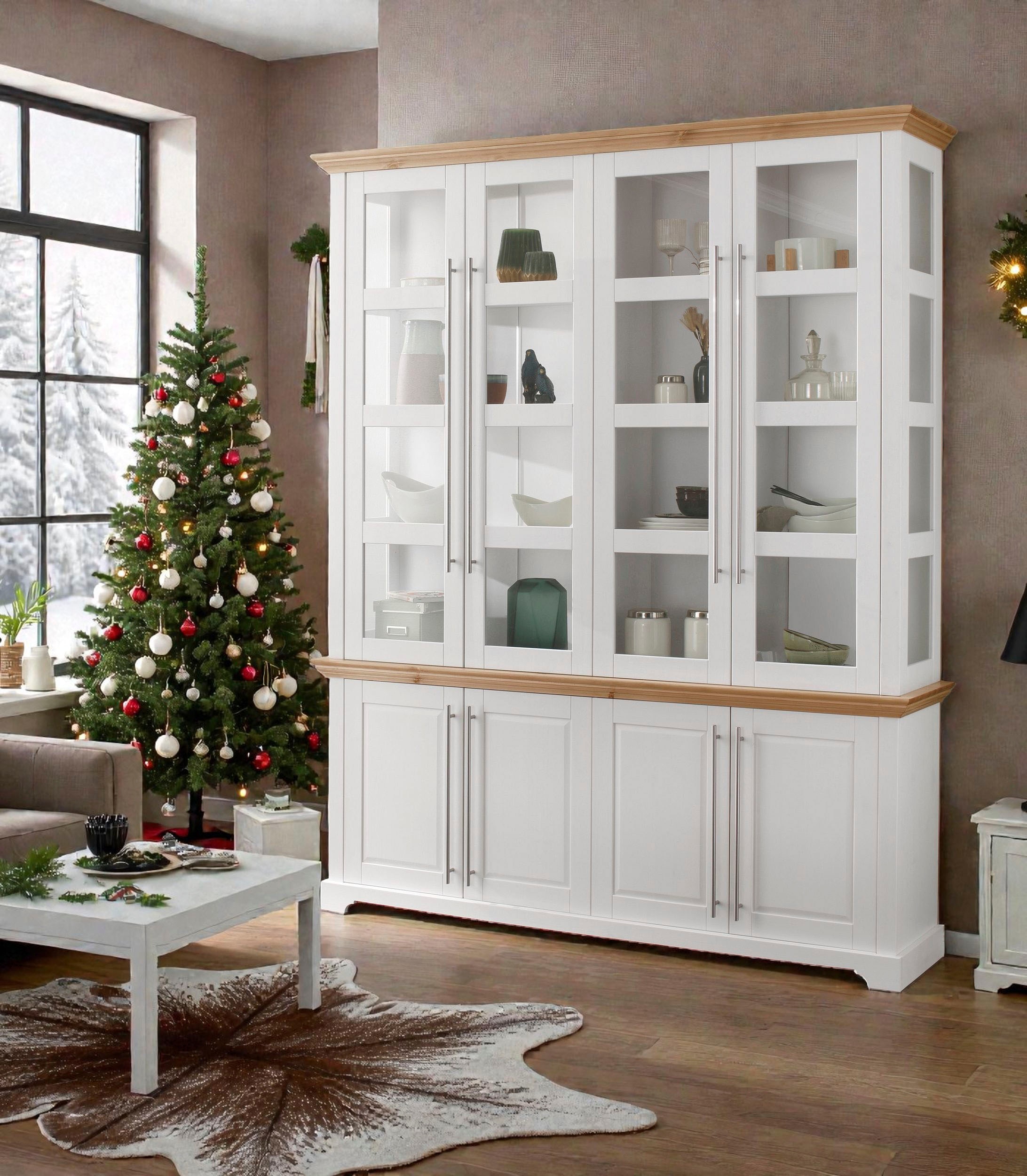 Home affaire Vitrine »Meliss« aus massiver Kiefer, FSC® zertifiziert, Breit günstig online kaufen