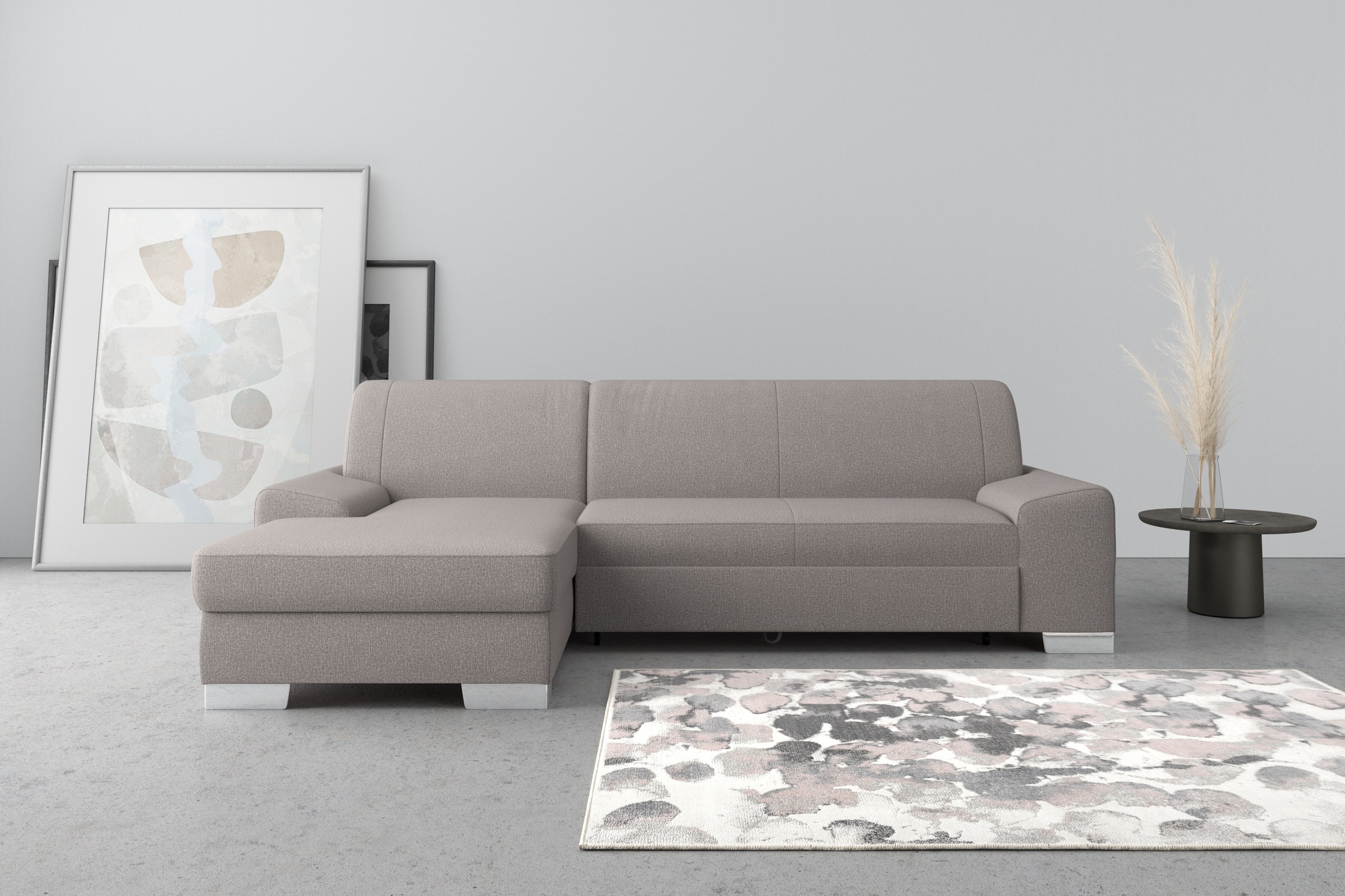 DOMO collection Ecksofa »Anzio L-Form«, wahlweise mit Bettfunktion und Federkern