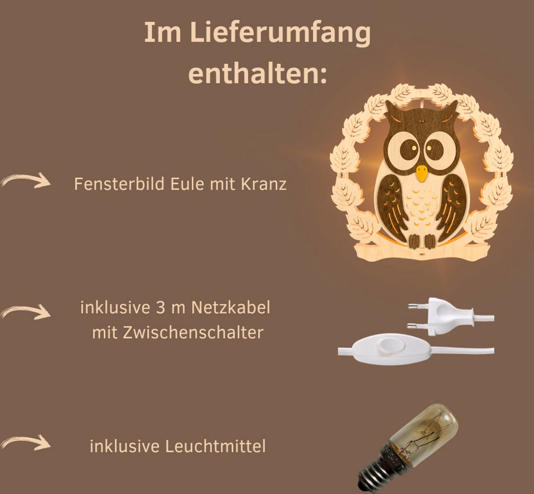 Weigla Beleuchtetes Fensterbild, Erzgebirge garantiert, Herbstdeko Innen, Fensterbeleuchtung