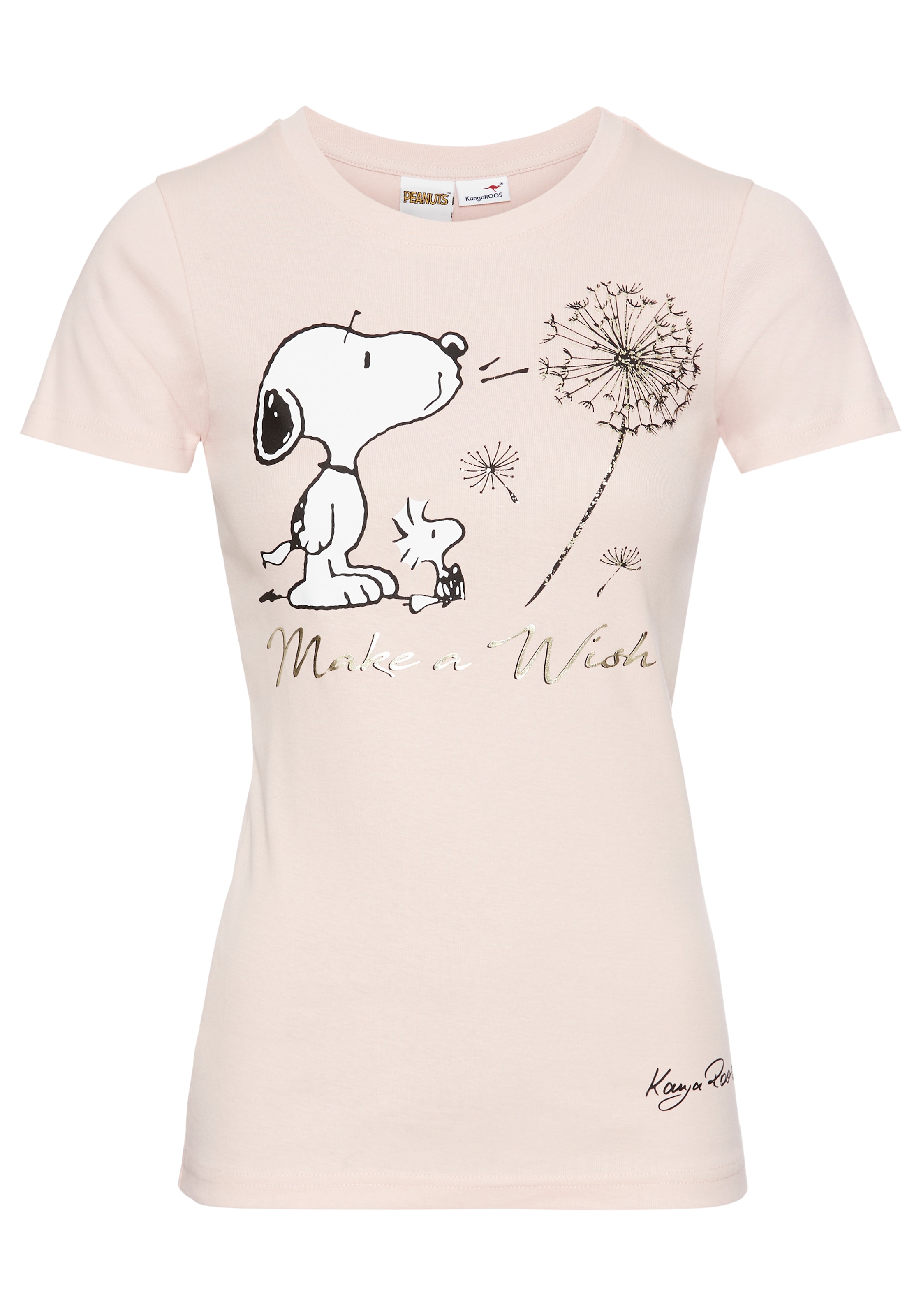 KangaROOS Kurzarmshirt, sehr figurbetonte Passform, bedruckte, melierte und metallic Optik