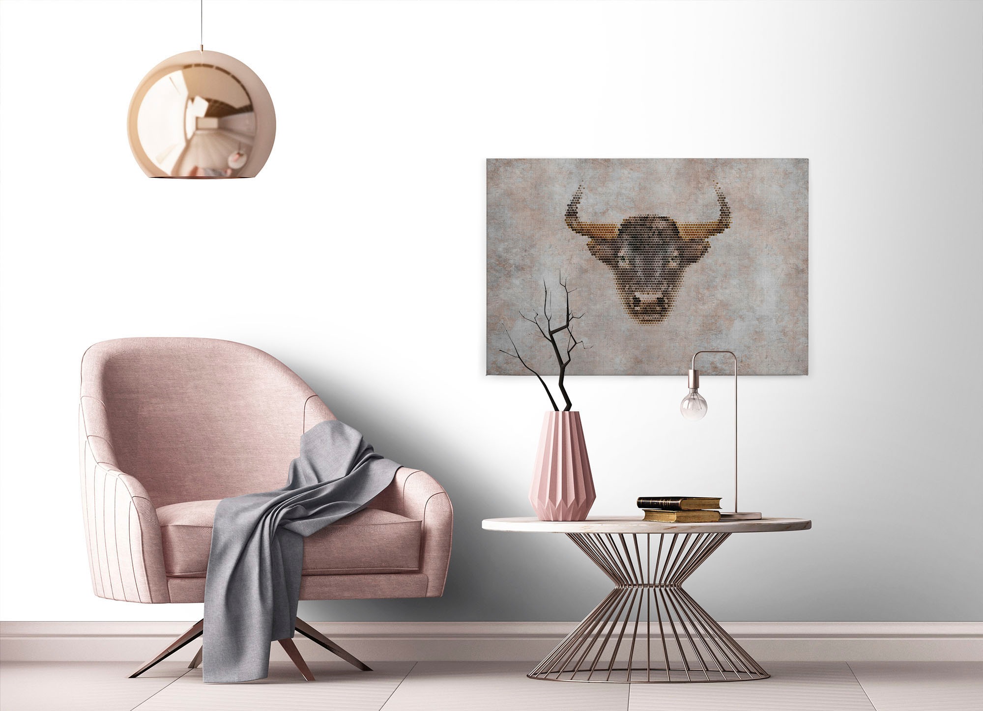 A.S. Création Leinwandbild »big three«, Kunst-Tiere-Kinder, (1 St.), Keilrahmen Bild Betonoptik Tiere Leinwand-Bild Wohnzimmer modern Wand