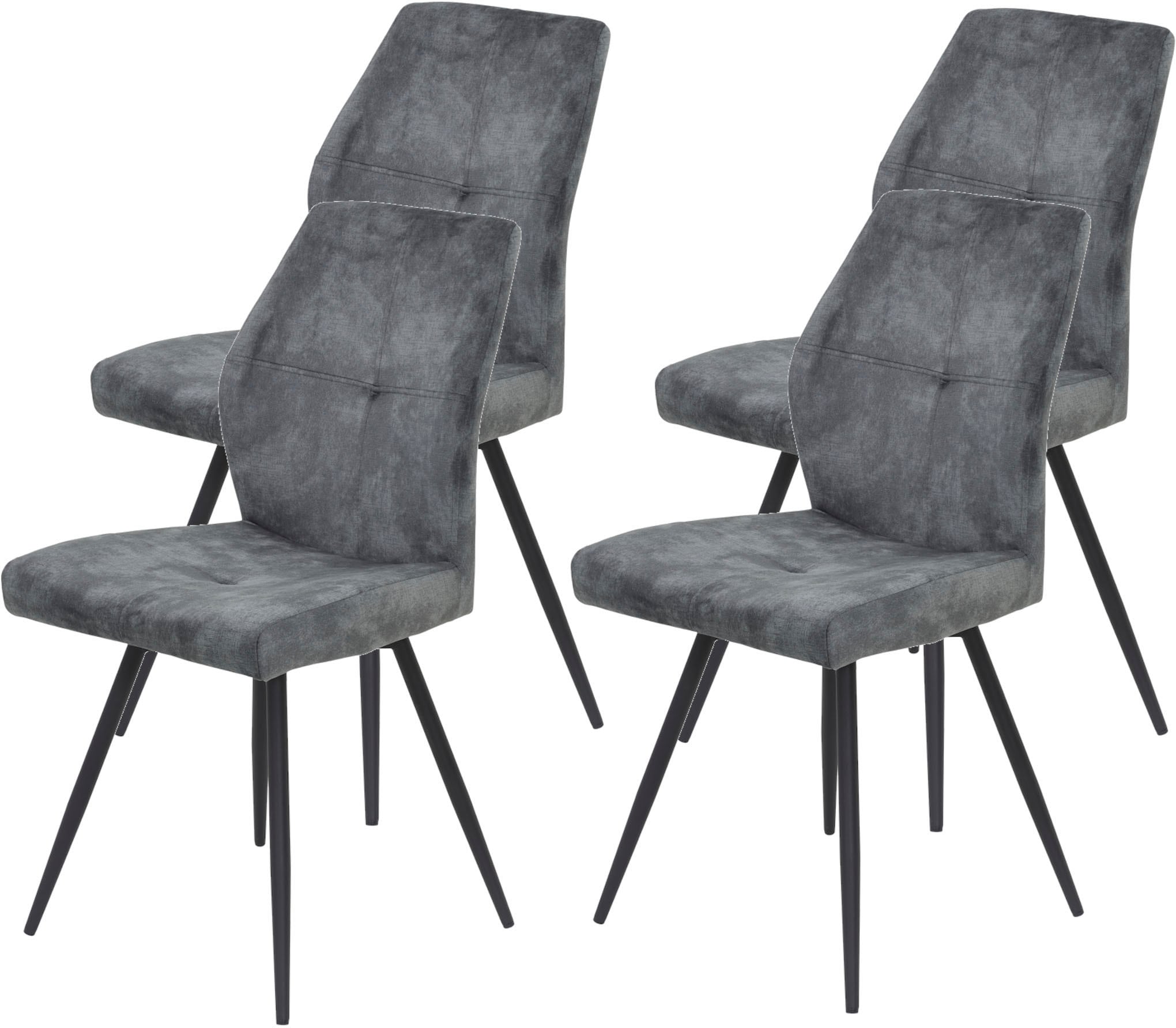 HELA 4-Fußstuhl »ALLY«, (Set), 4 St., Microfaser VINTAGE-Polyester, 4-Fuß, günstig online kaufen