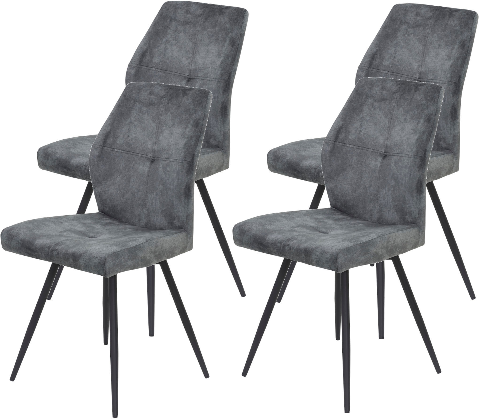 HELA 4-Fußstuhl »ALLY« (Set) 4 Stk. Microfaser VINTAGE   Polyester 4-Fuß, 3 günstig online kaufen