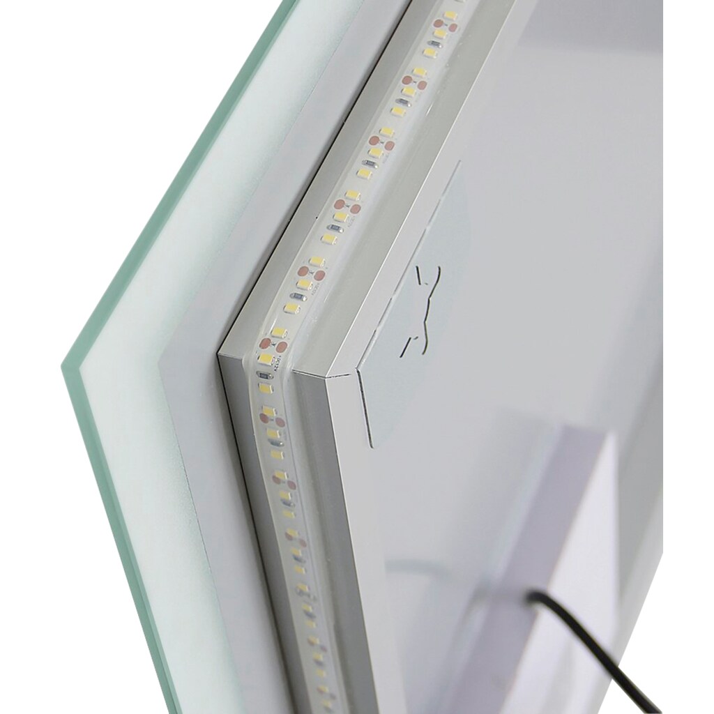 welltime Badspiegel, mit Touch LED-Beleuchtung, eckig, in versch. Größen erhältlich