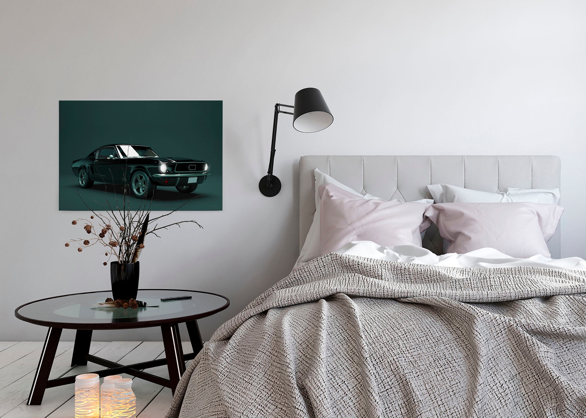 A.S. Création Leinwandbild »mustang«, Kunst-Auto-Kinder, (1 St.), Keilrahmen Bild Oldtimer Auto Leinwand-Bild Wohnzimmer modern Wandbild